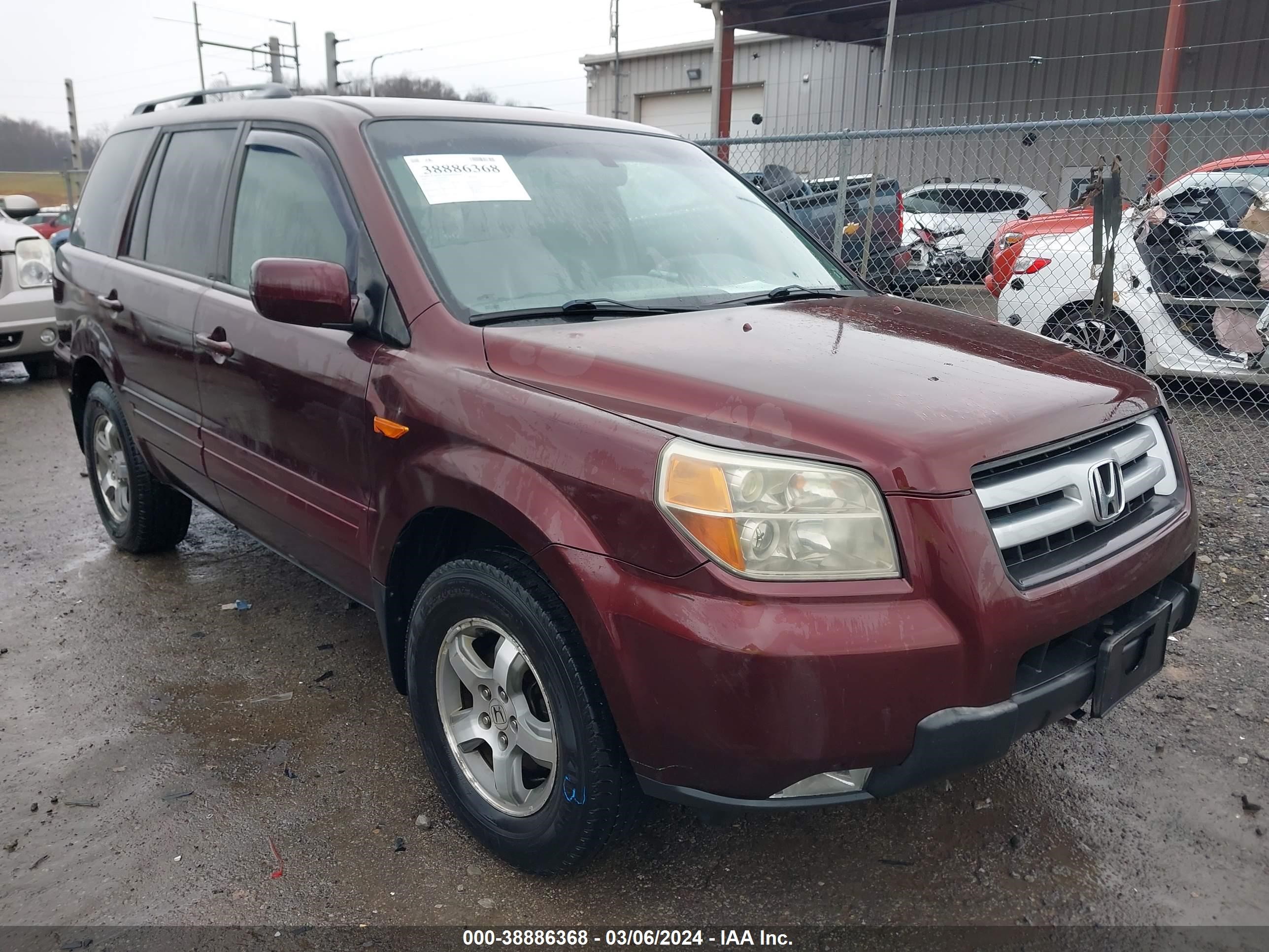 HONDA PILOT 2007 5fnyf18527b014176