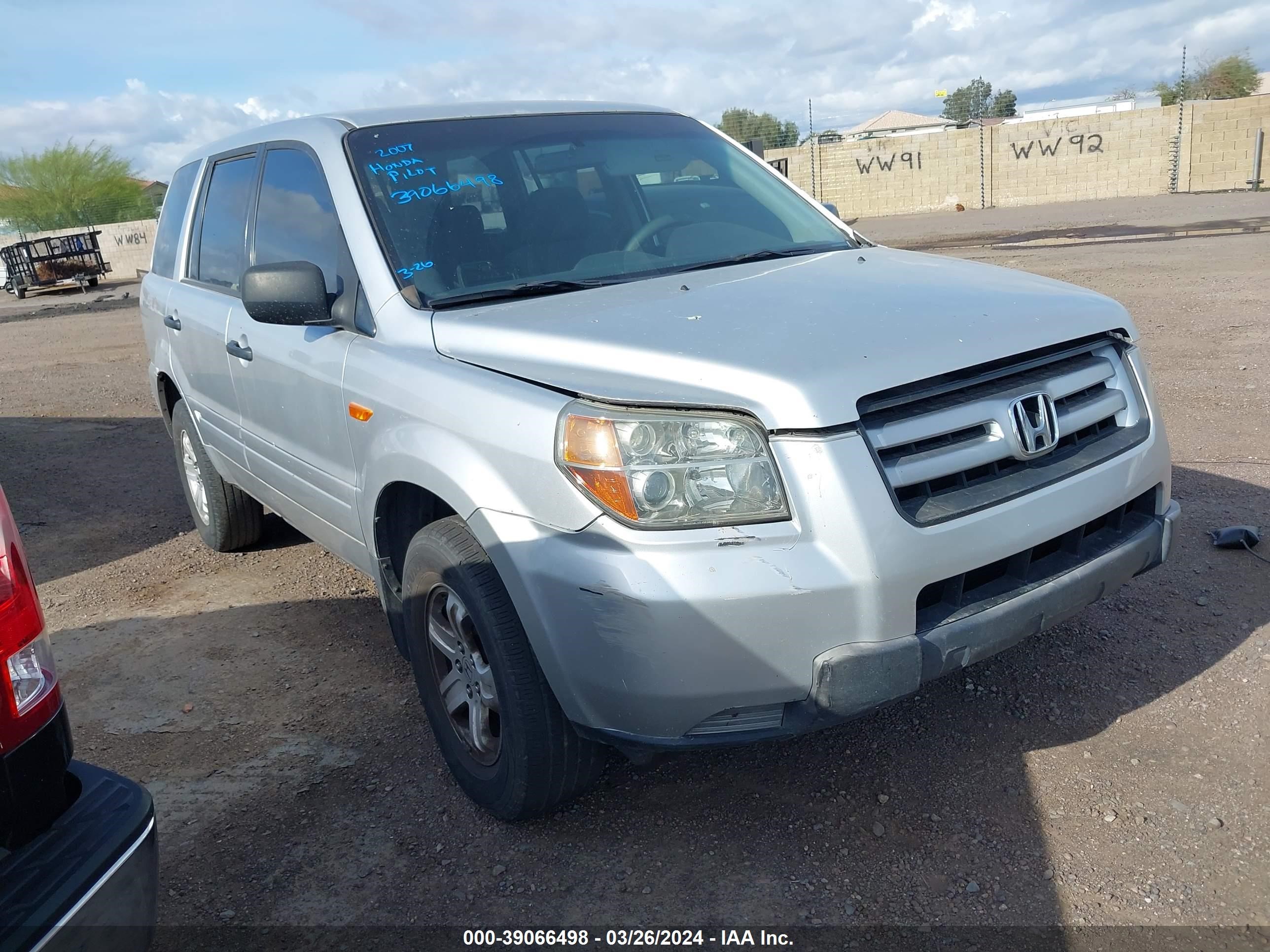 HONDA PILOT 2007 5fnyf28167b035048