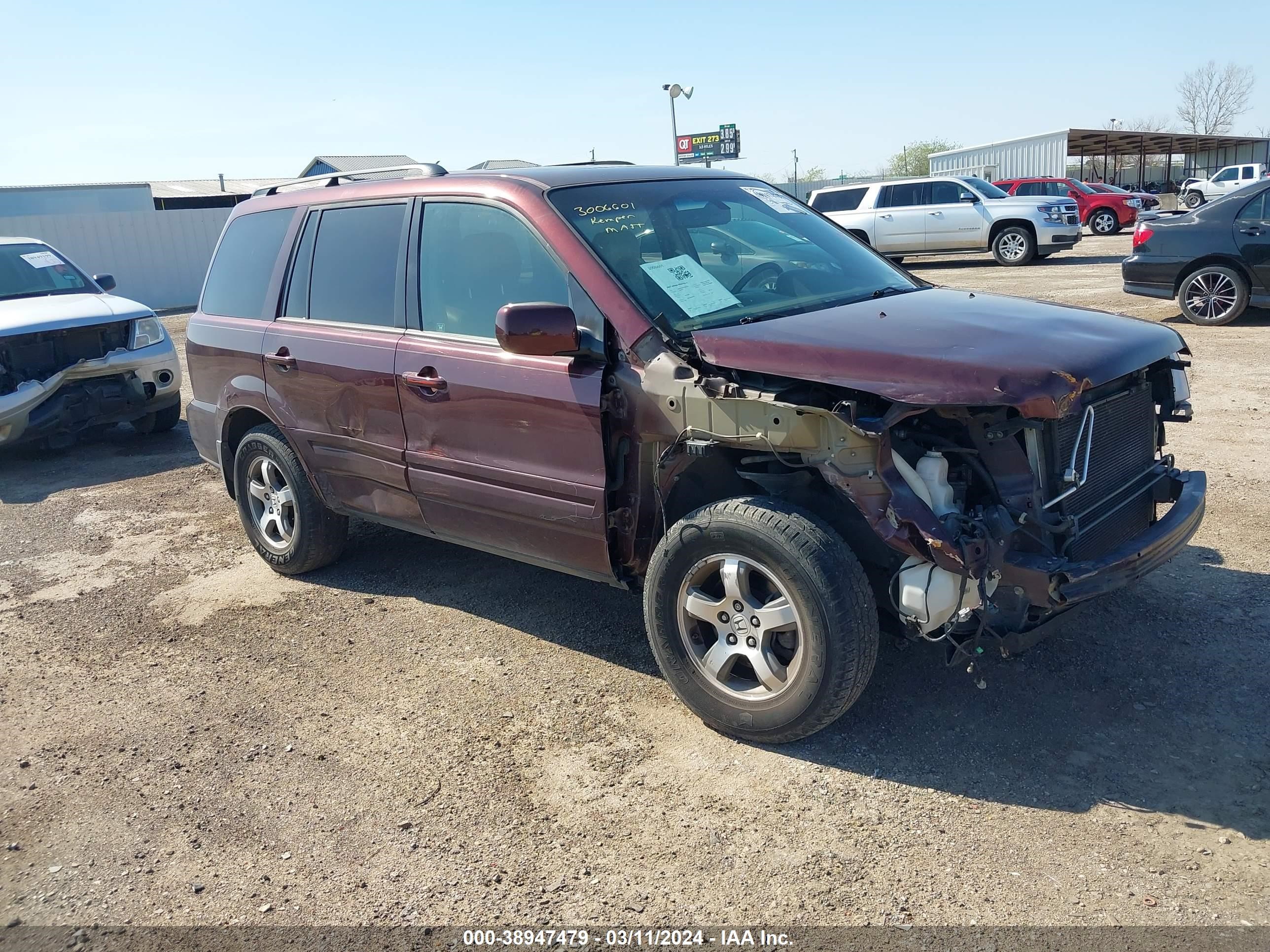 HONDA PILOT 2007 5fnyf28557b014162