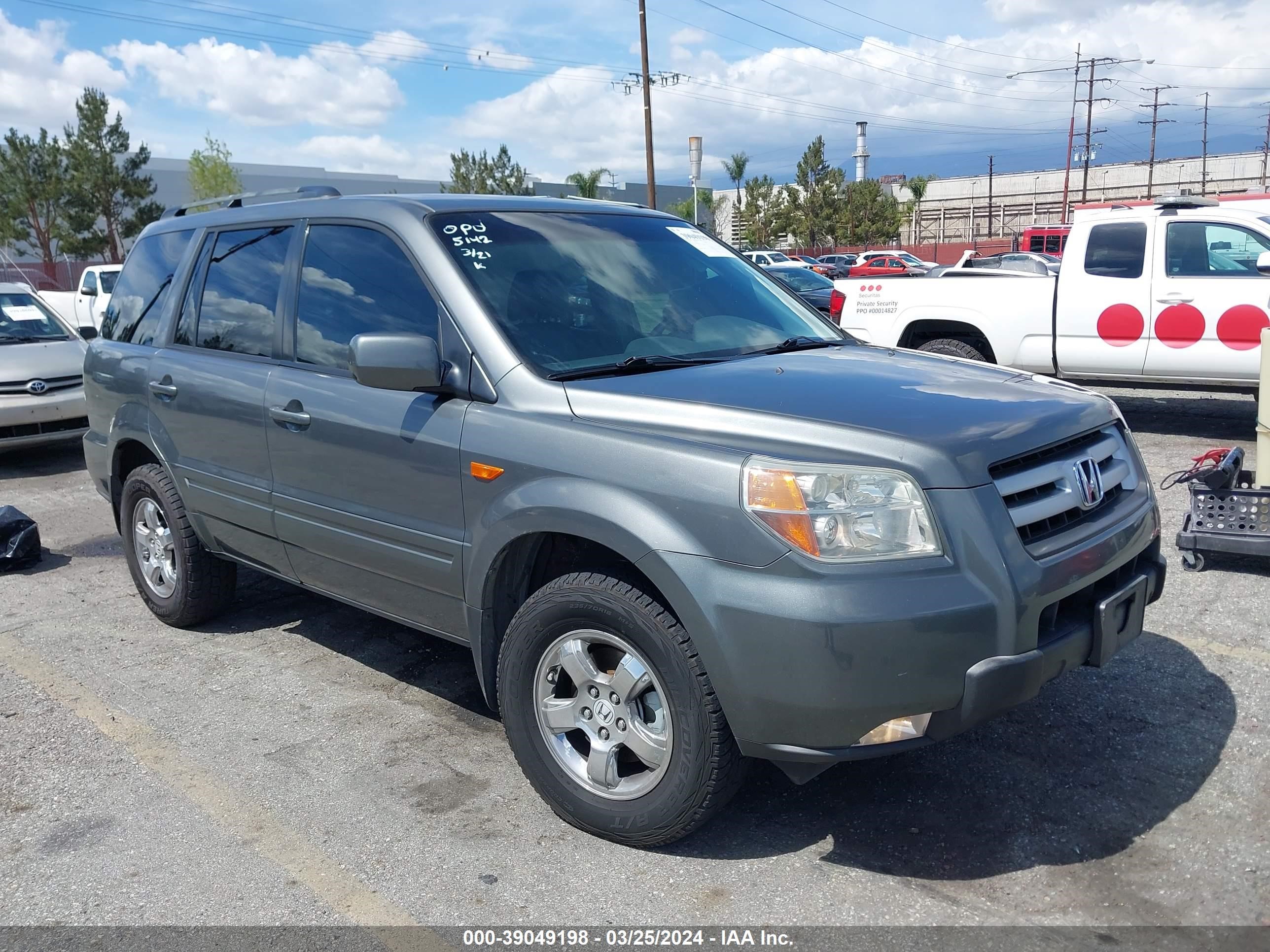 HONDA PILOT 2007 5fnyf28567b034792