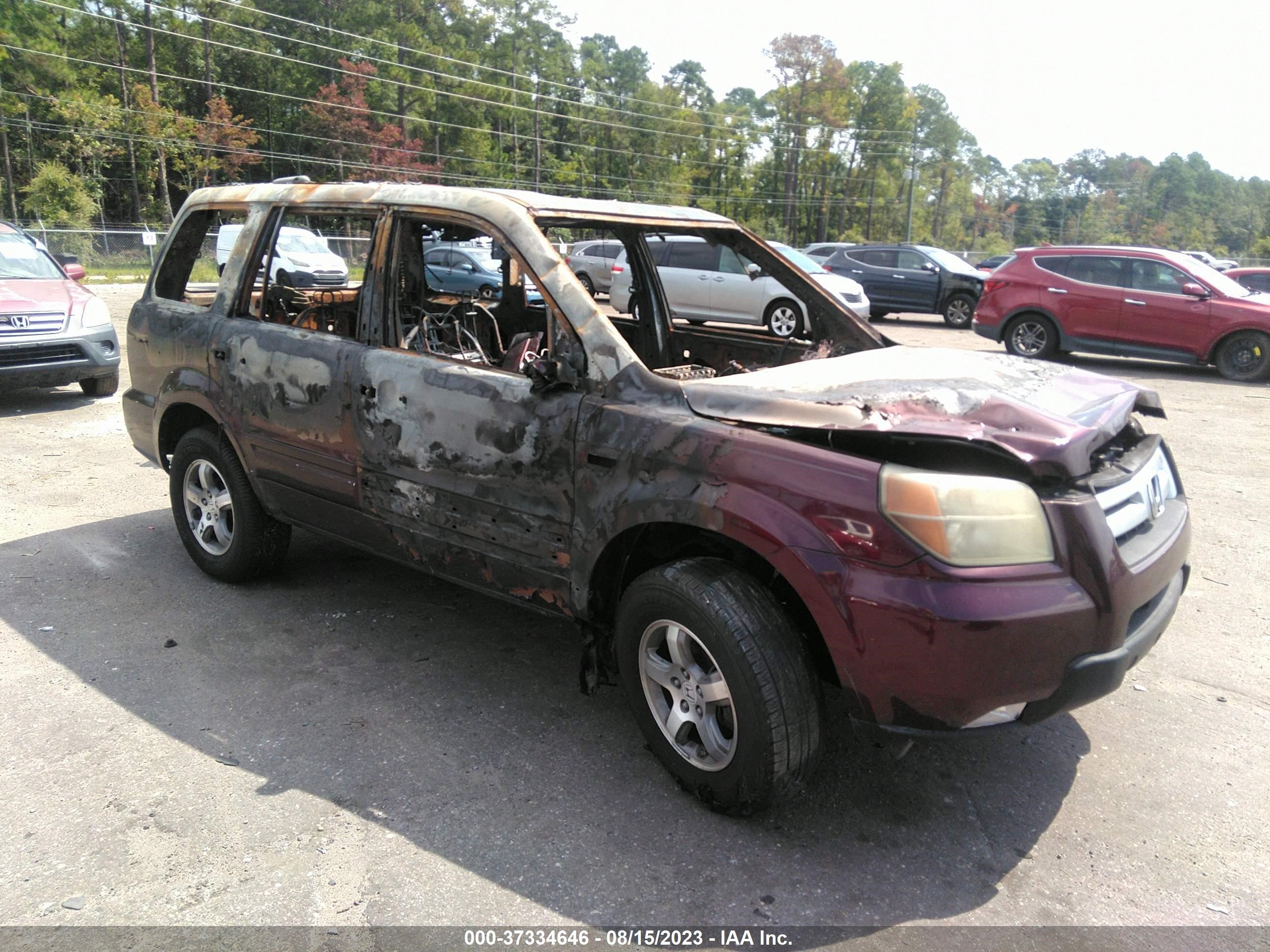 HONDA PILOT 2007 5fnyf28627b020087