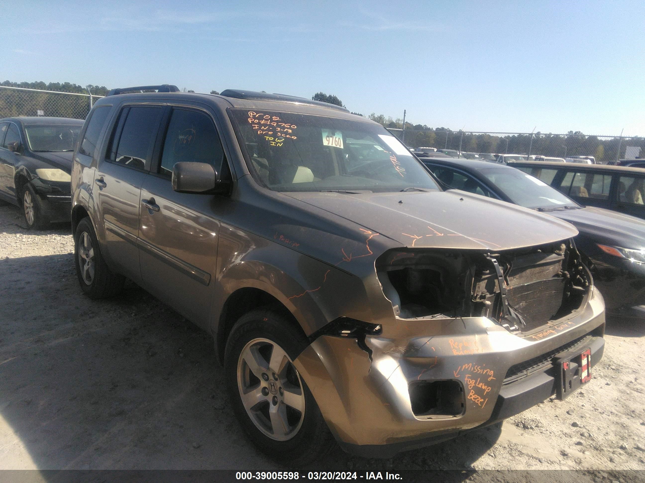 HONDA PILOT 2010 5fnyf3h61ab001169