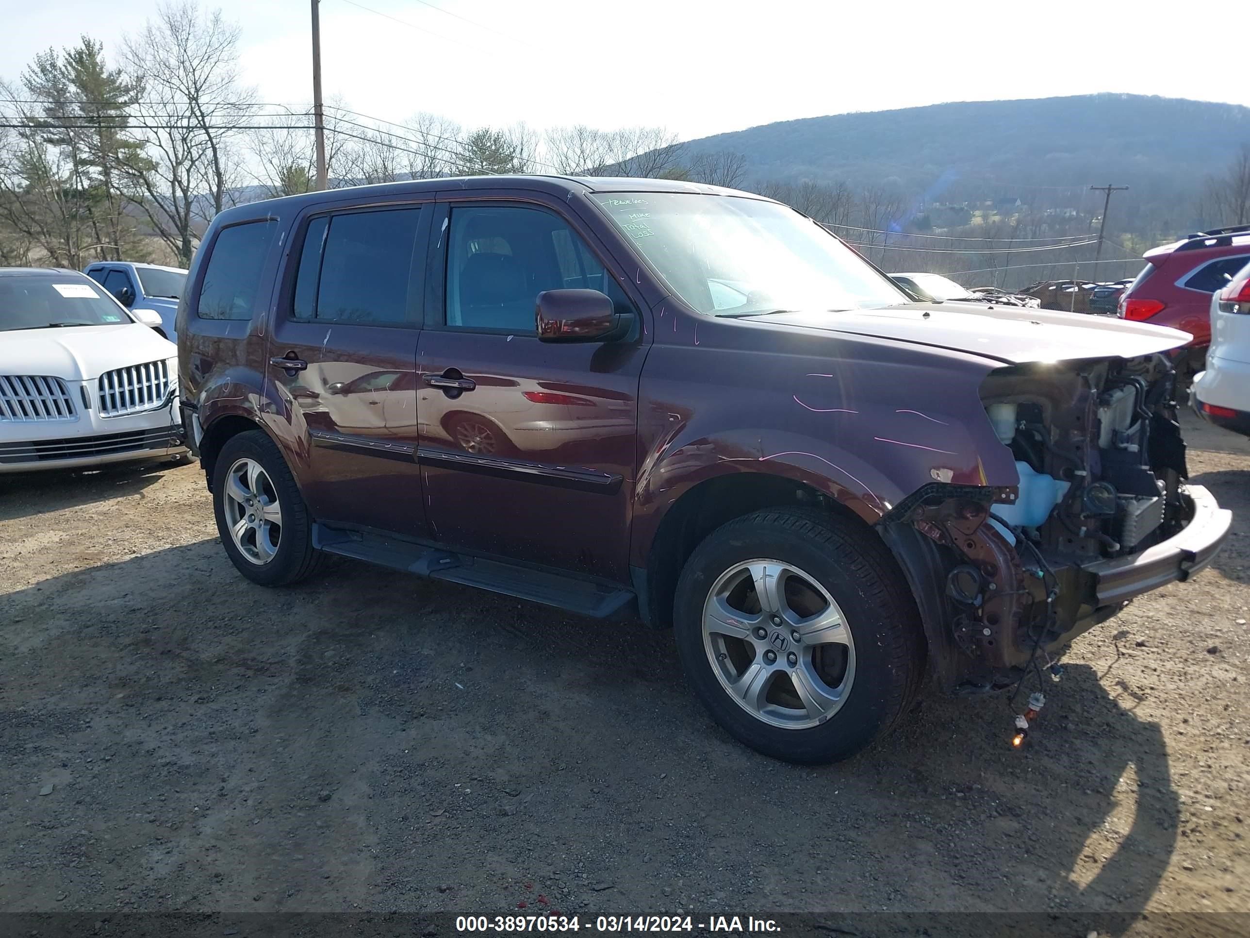 HONDA PILOT EXL 2015 5fnyf4h52fb046805