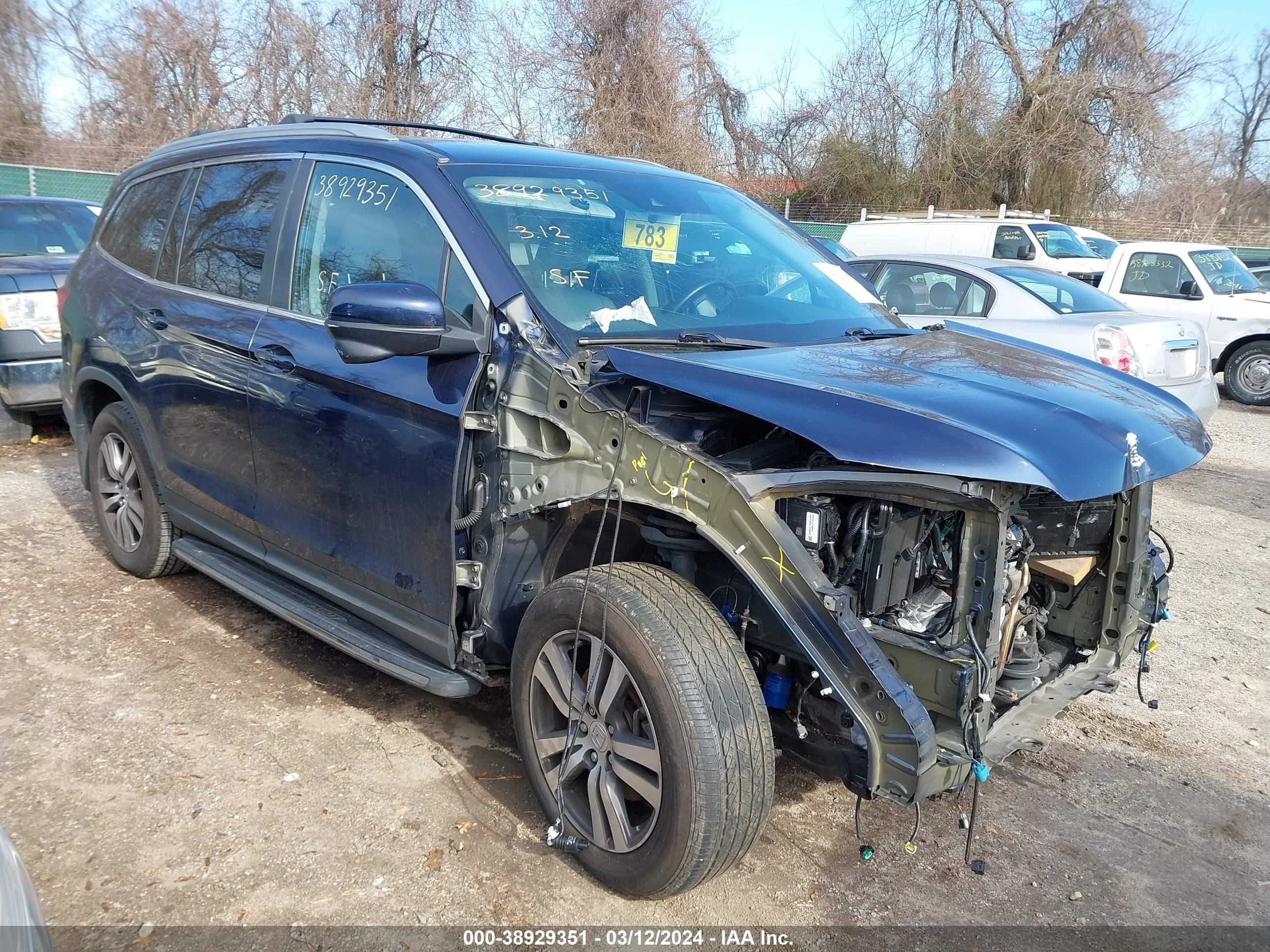 HONDA PILOT 2017 5fnyf6h63hb025999