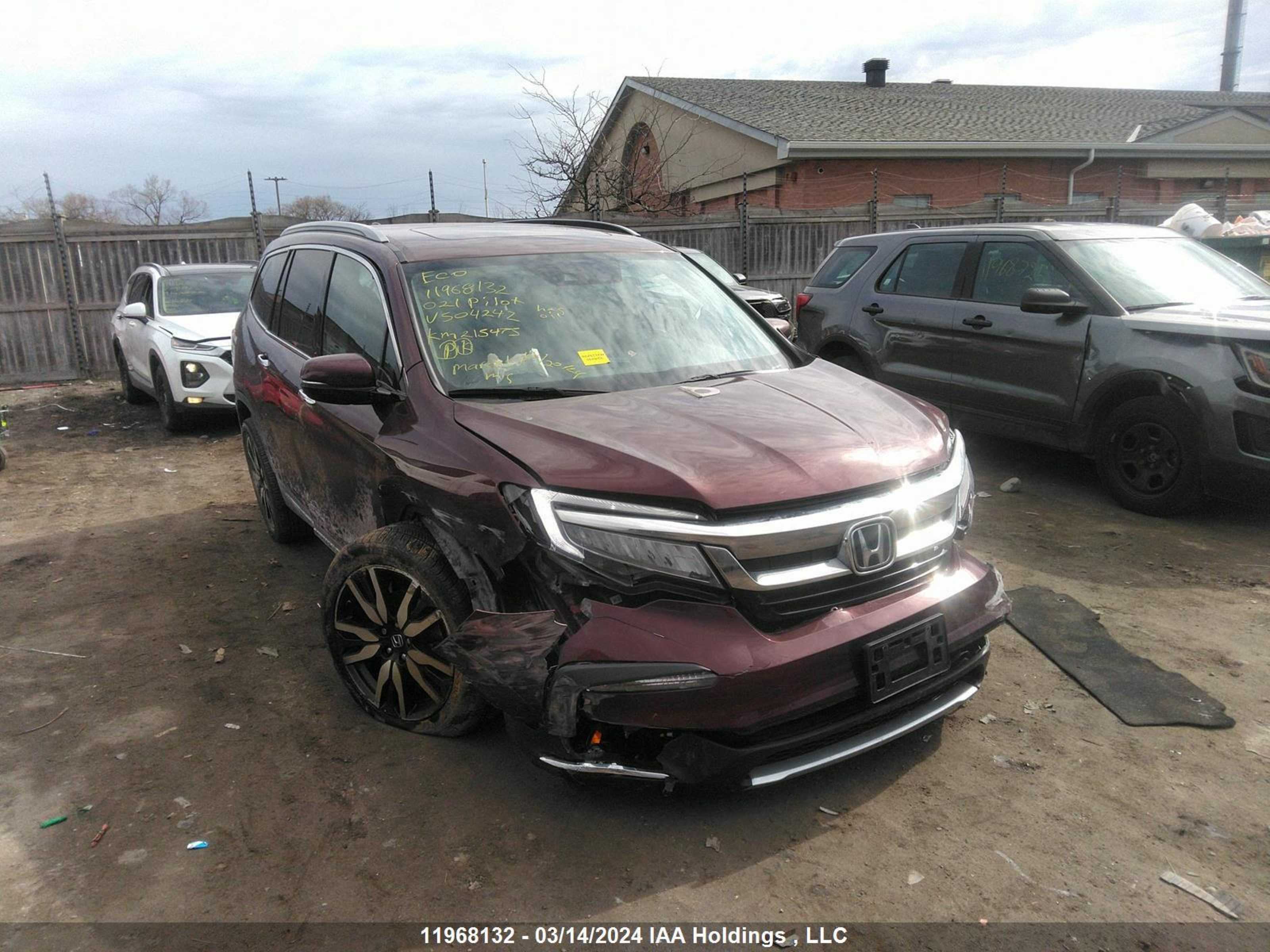 HONDA PILOT 2021 5fnyf6h92mb504242