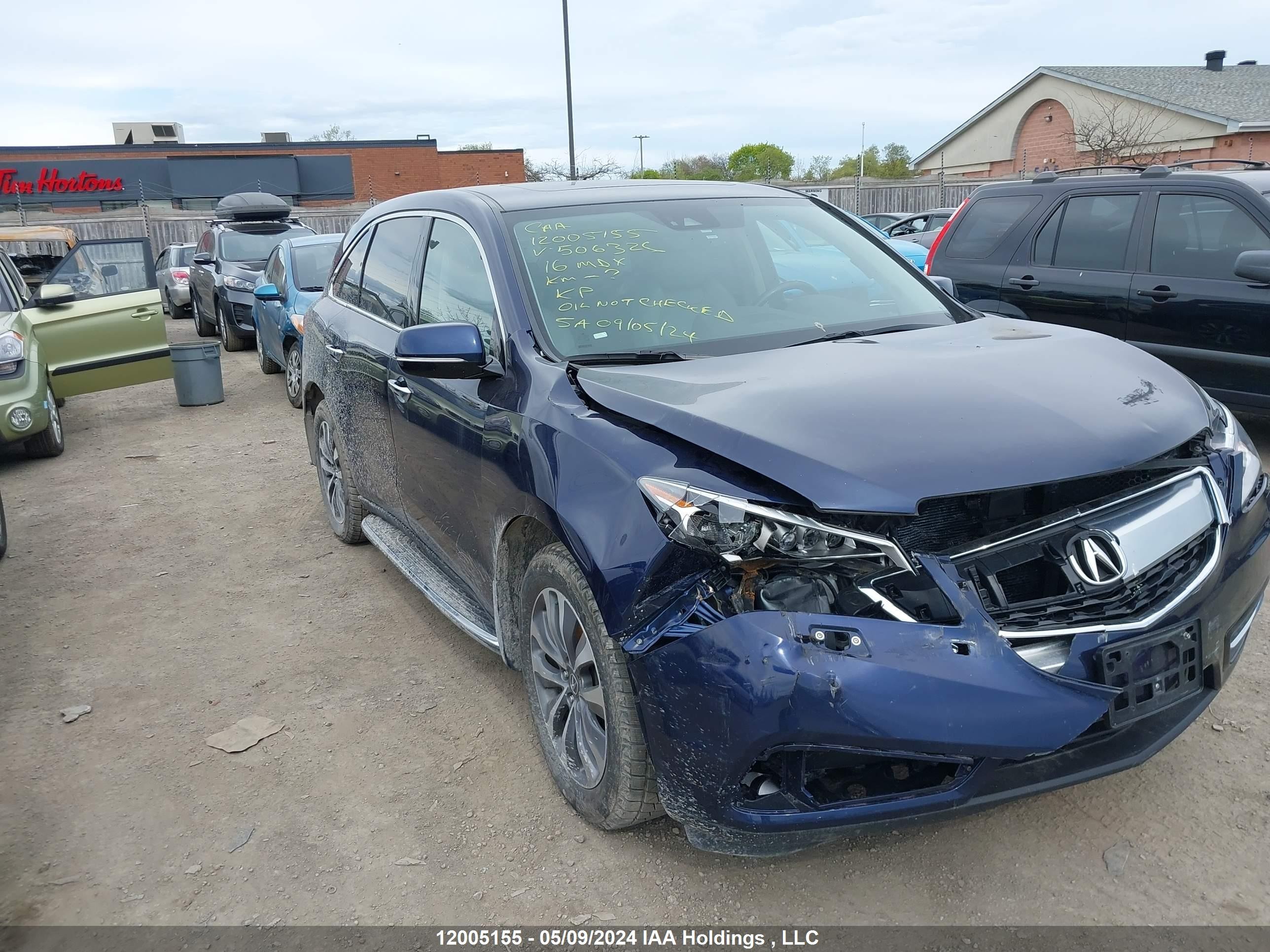 ACURA MDX 2016 5fryd4h63gb506326