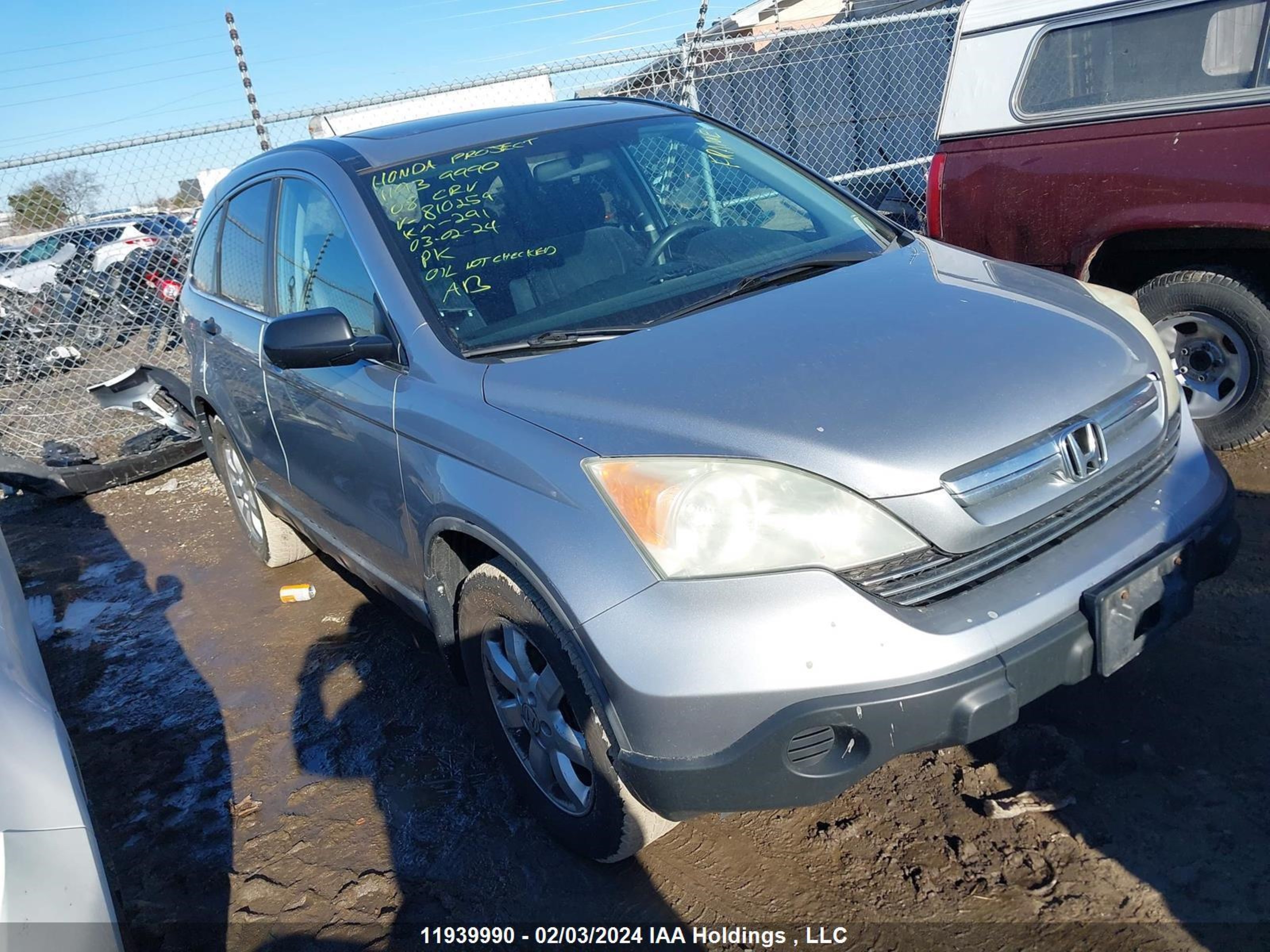 HONDA CR-V 2008 5j6re48578l810259