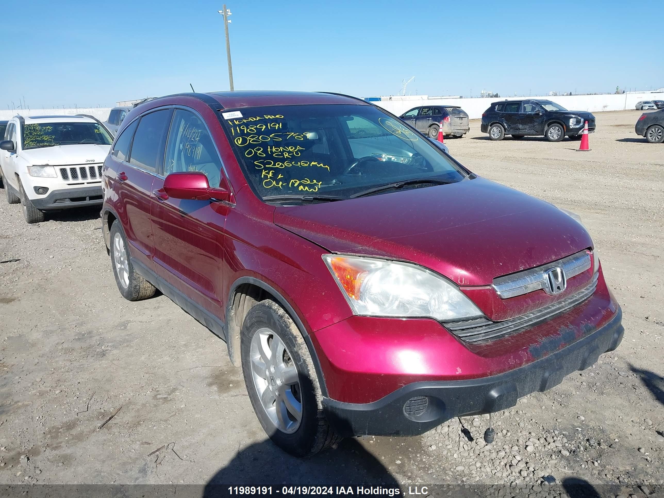 HONDA CR-V 2008 5j6re48798l805789