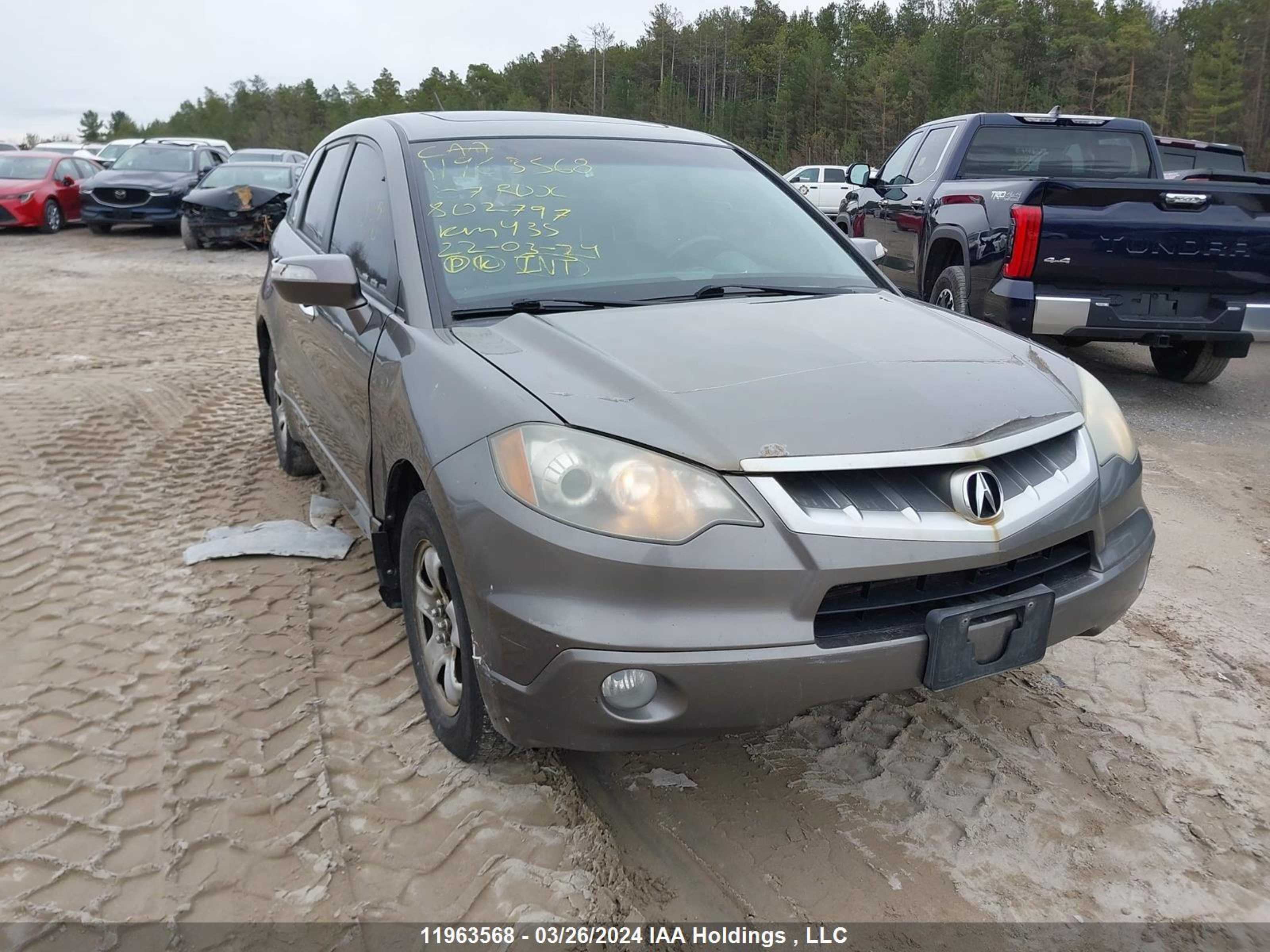 ACURA RDX 2007 5j8tb18587a802797