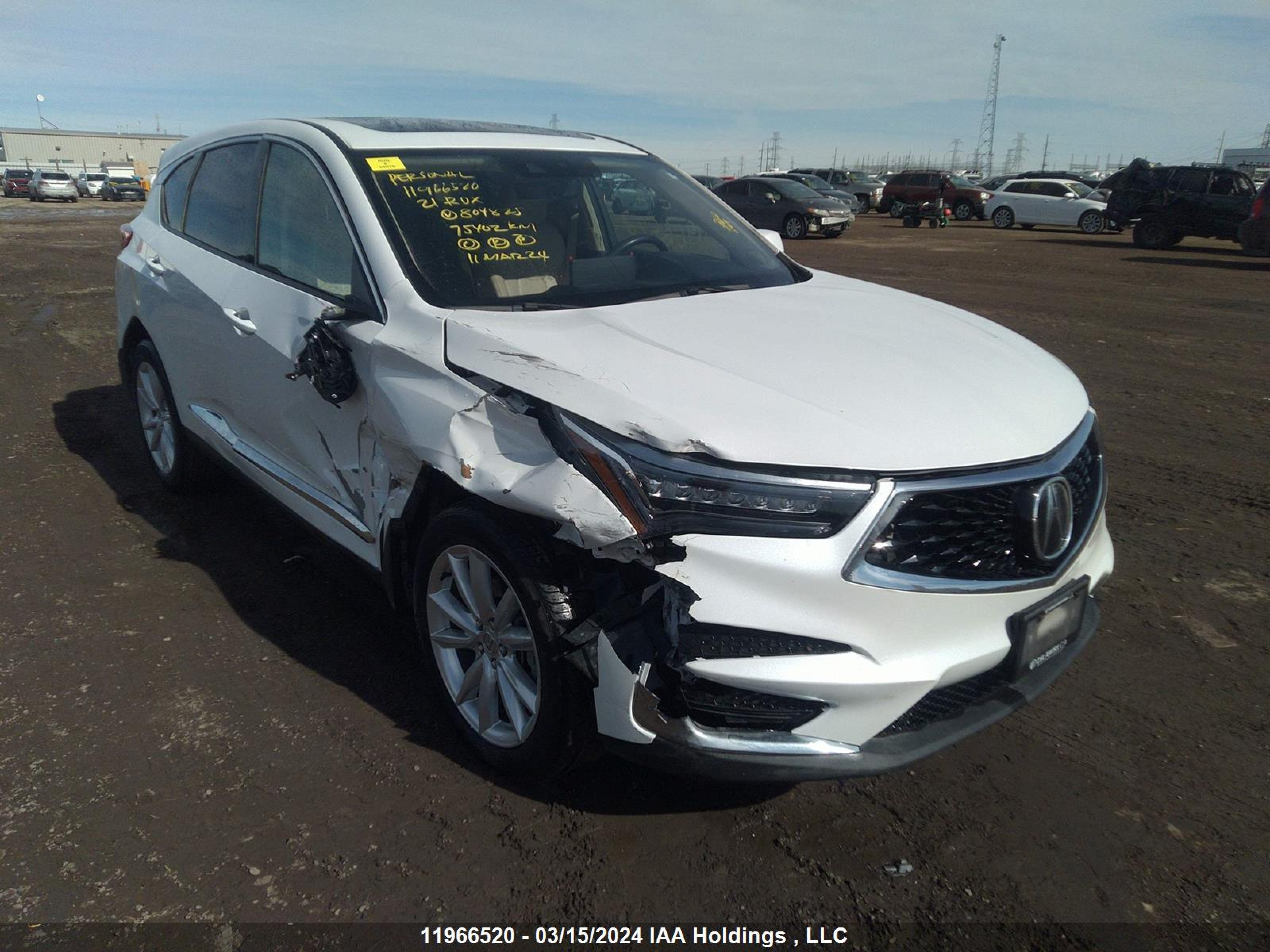 ACURA RDX 2021 5j8tc2h54ml804825