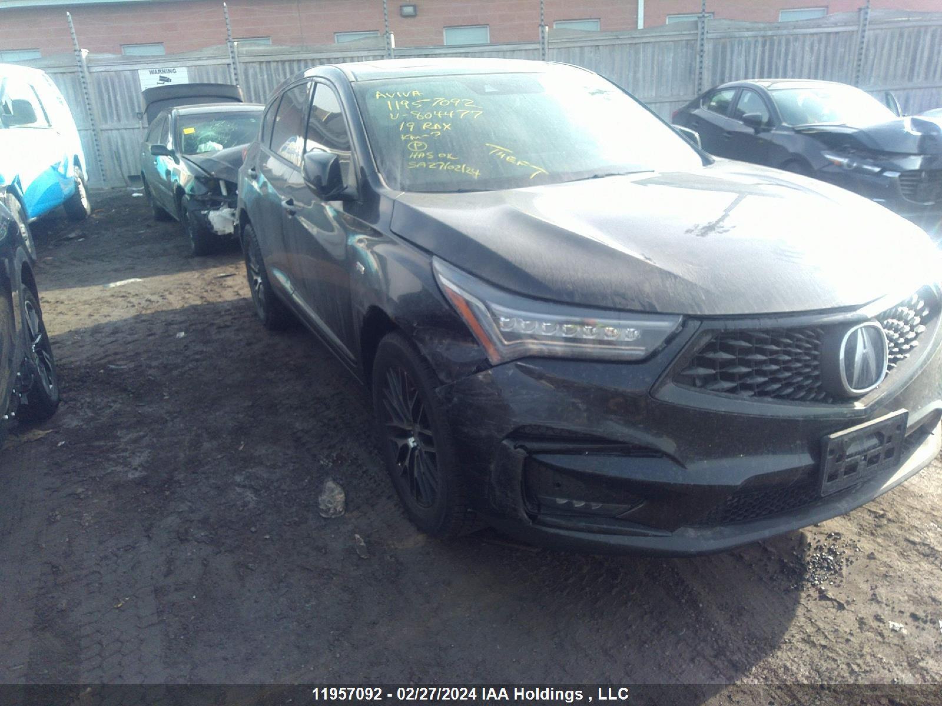 ACURA RDX 2019 5j8tc2h6xkl804477