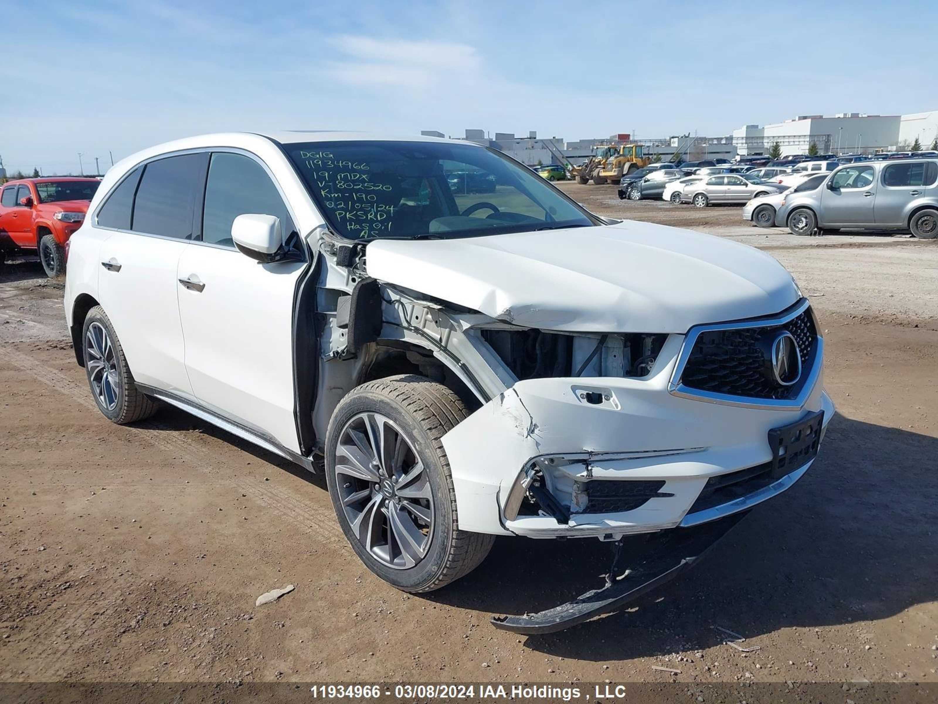 ACURA MDX 2019 5j8yd4h41kl802520