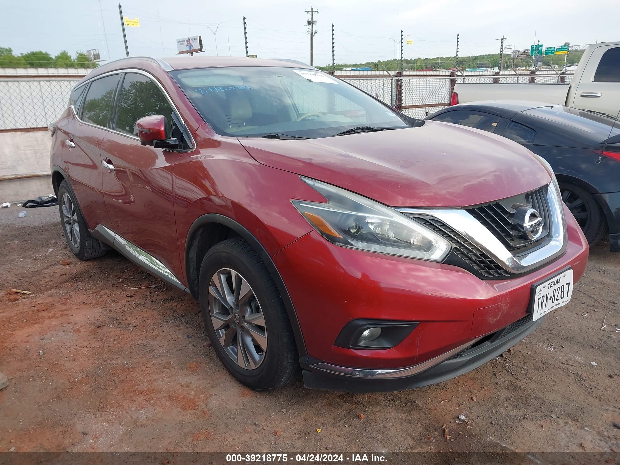 NISSAN MURANO 2018 5n1az2mg8jn192135