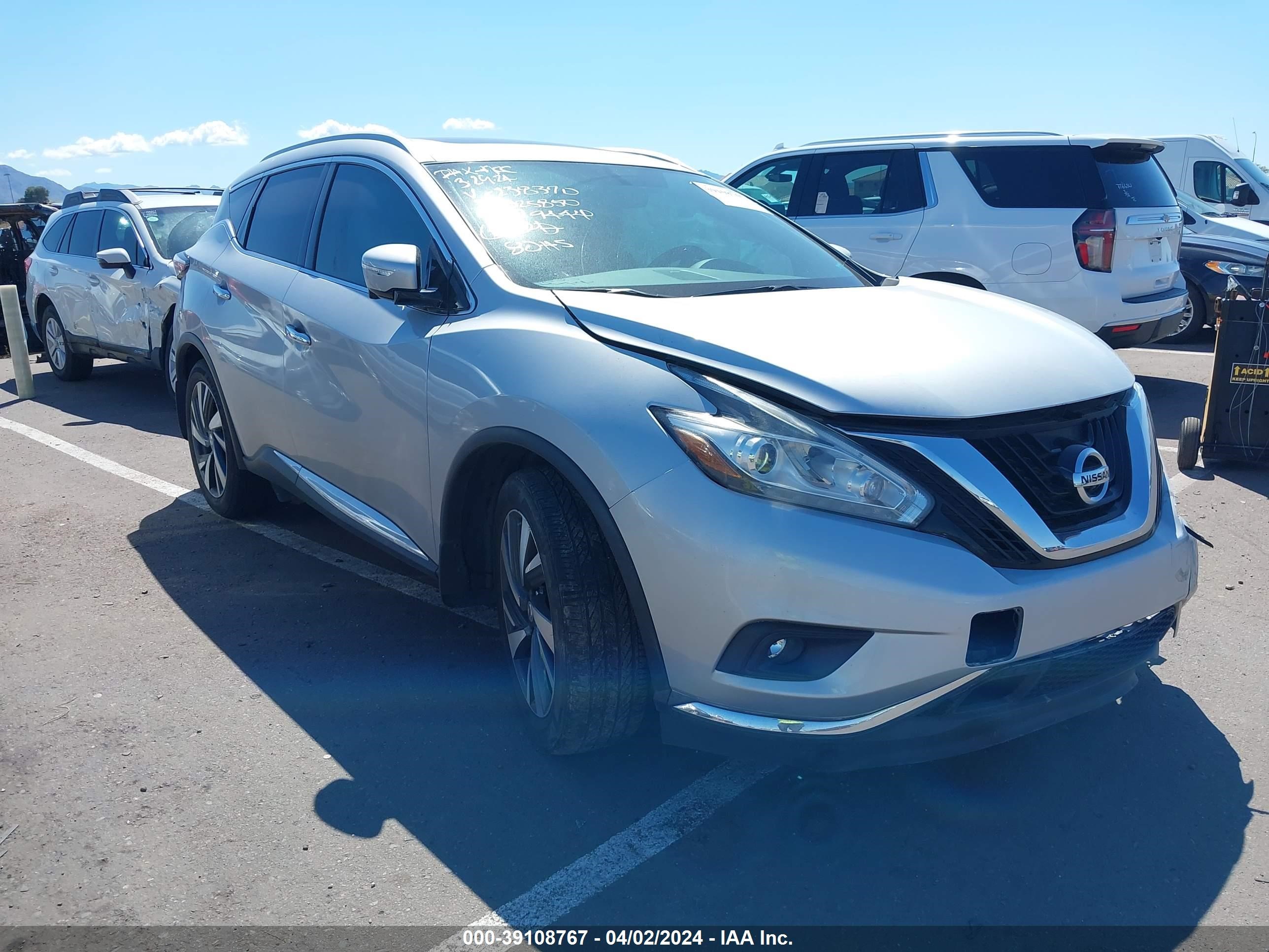 NISSAN MURANO 2015 5n1az2mh8fn238370