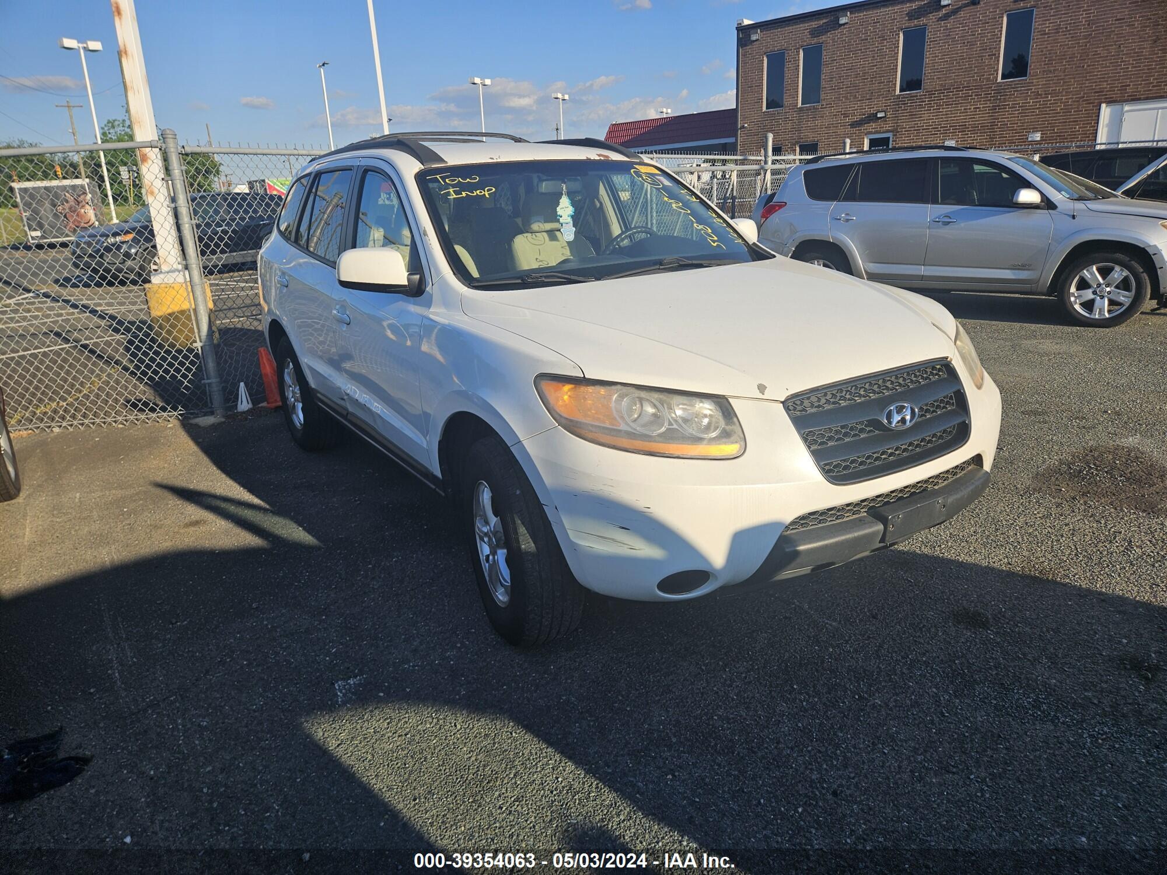 HYUNDAI SANTA FE 2008 5nmsg13d48h212551