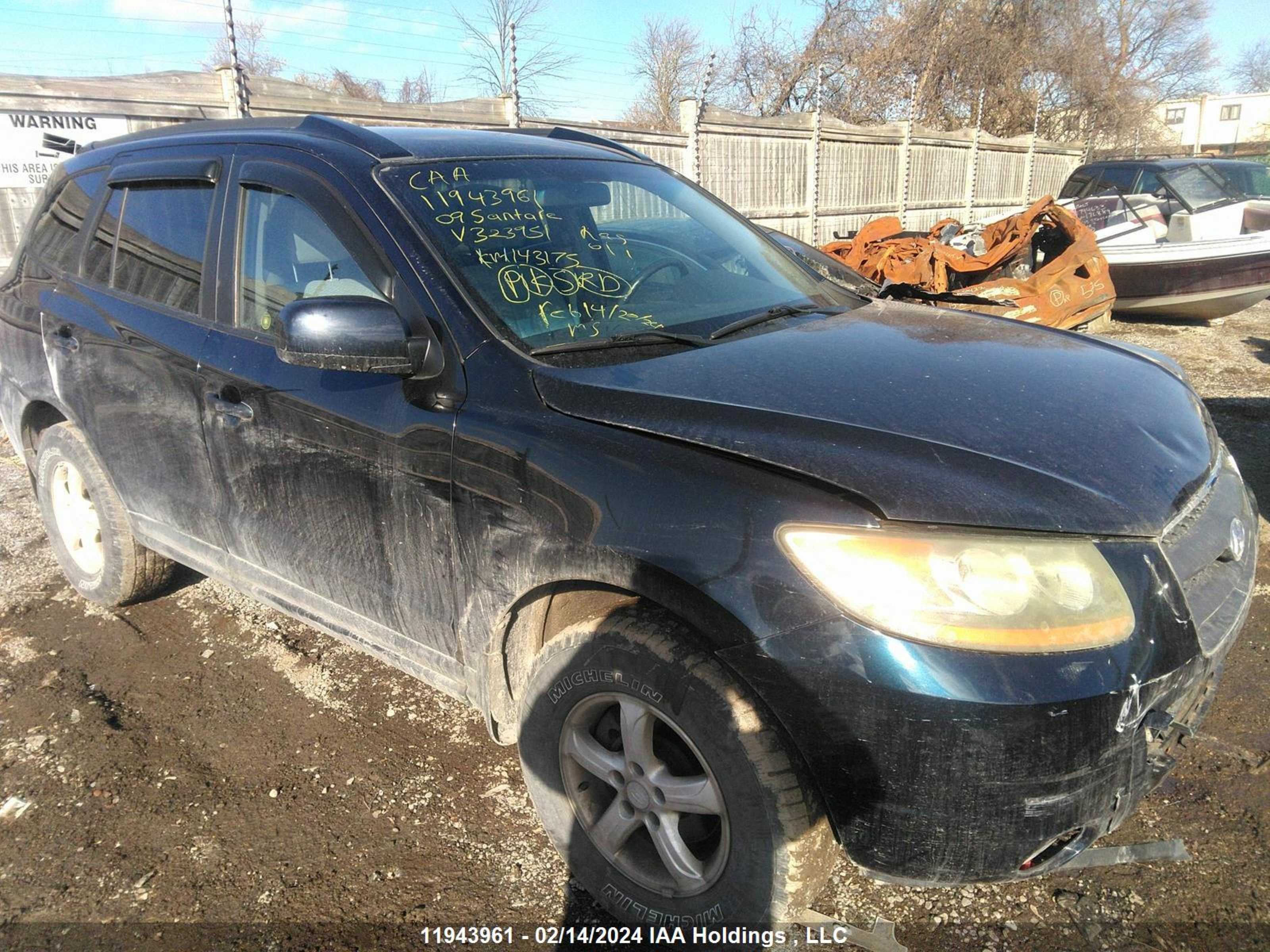 HYUNDAI SANTA FE 2009 5nmsg13e29h323951