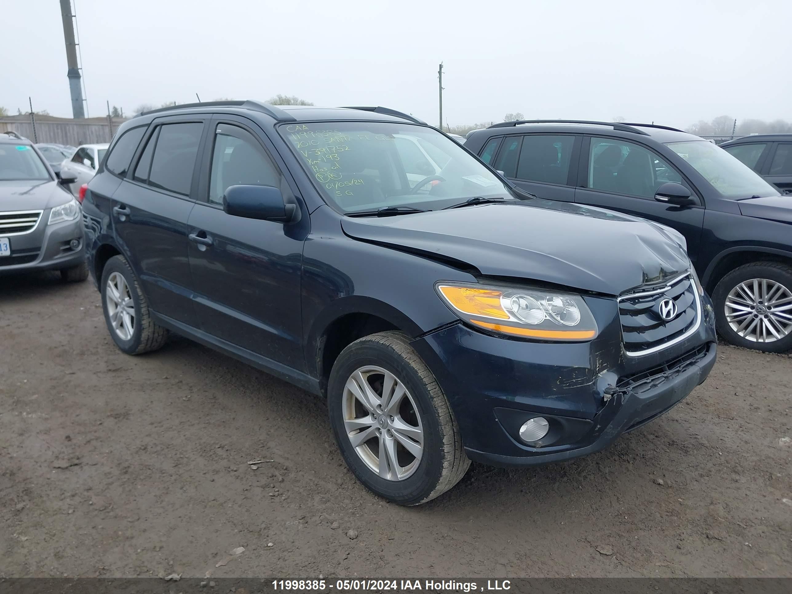 HYUNDAI SANTA FE 2010 5nmsg4ag3ah391752