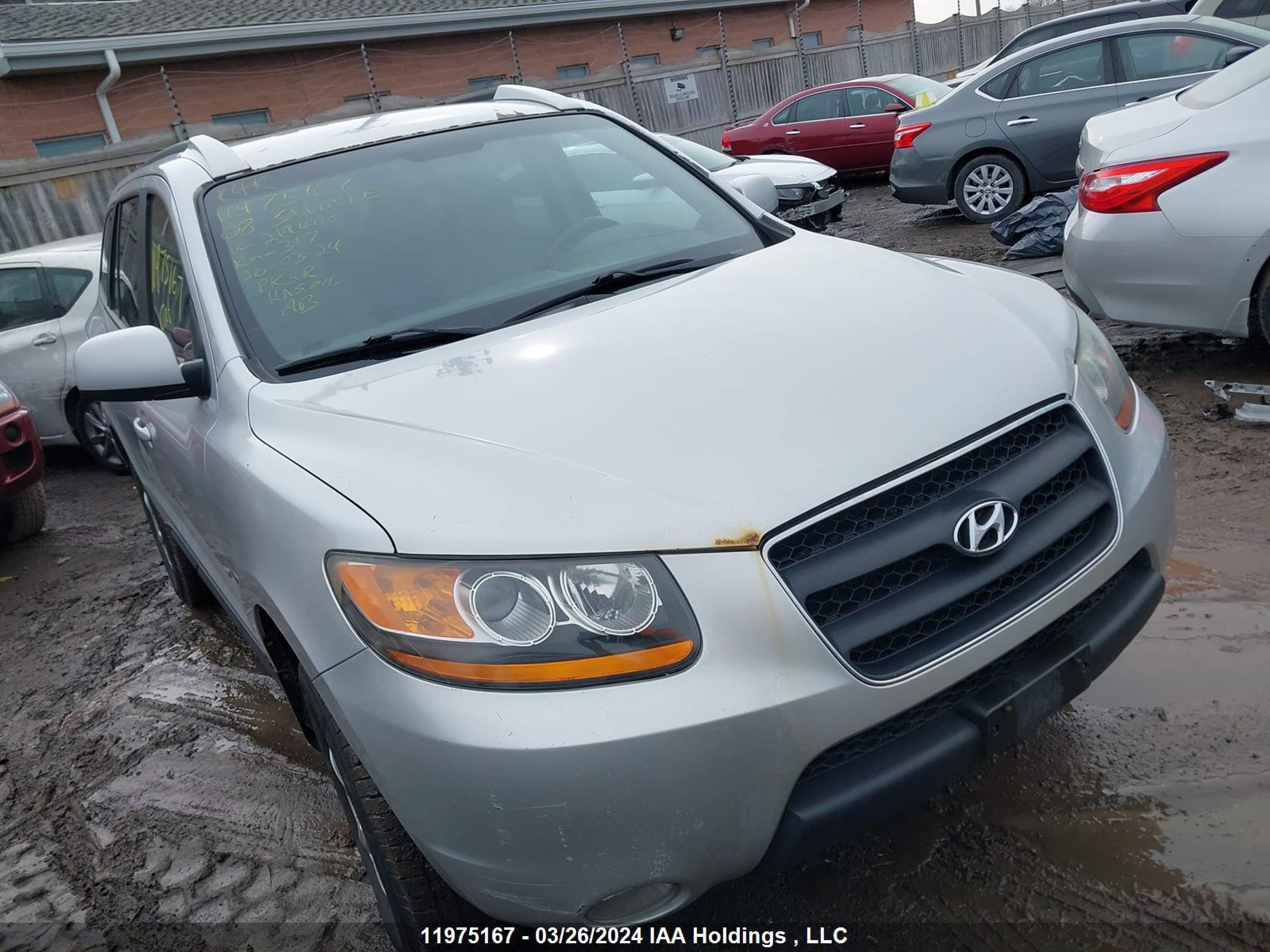 HYUNDAI SANTA FE 2008 5nmsg73e28h219400