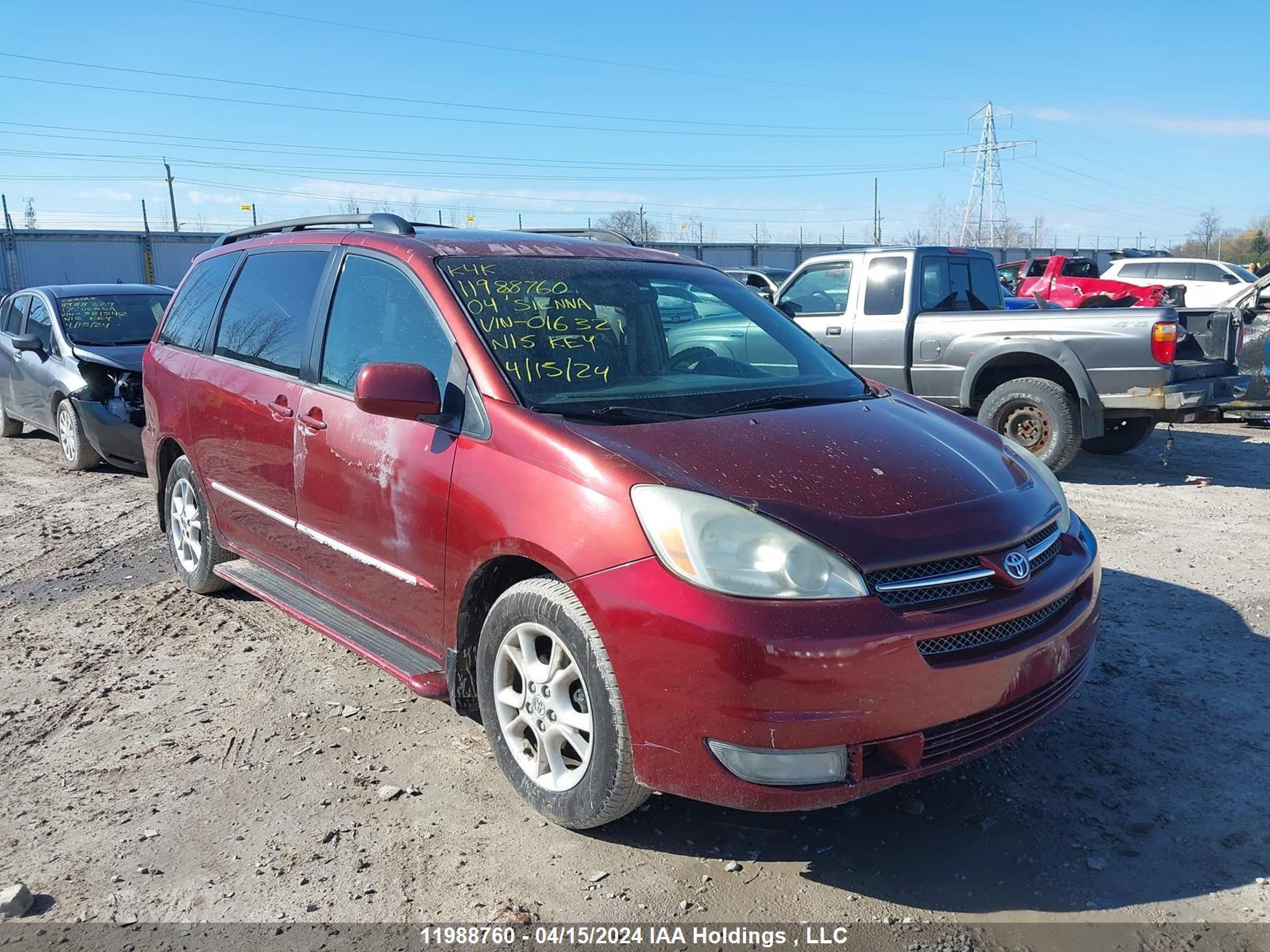 TOYOTA SIENNA 2004 5tdba22c54s016321