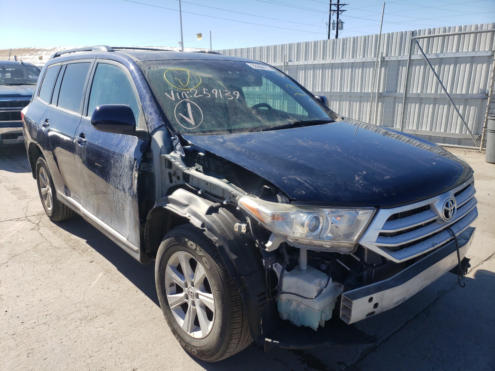 TOYOTA HIGHLANDER 2013 5tdbk3eh0ds259139