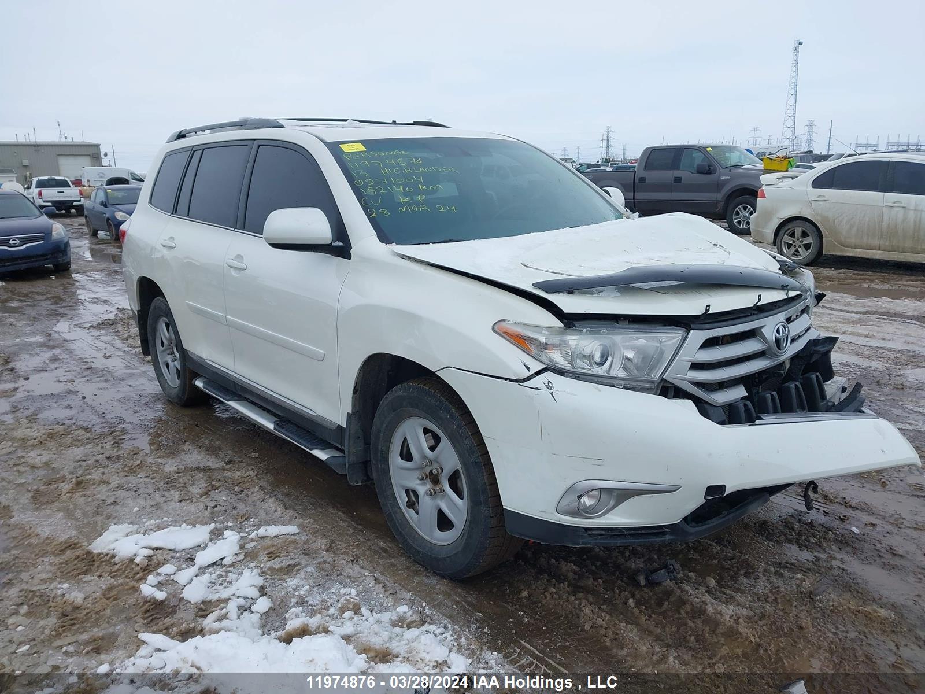 TOYOTA HIGHLANDER 2013 5tdbk3eh4ds271004