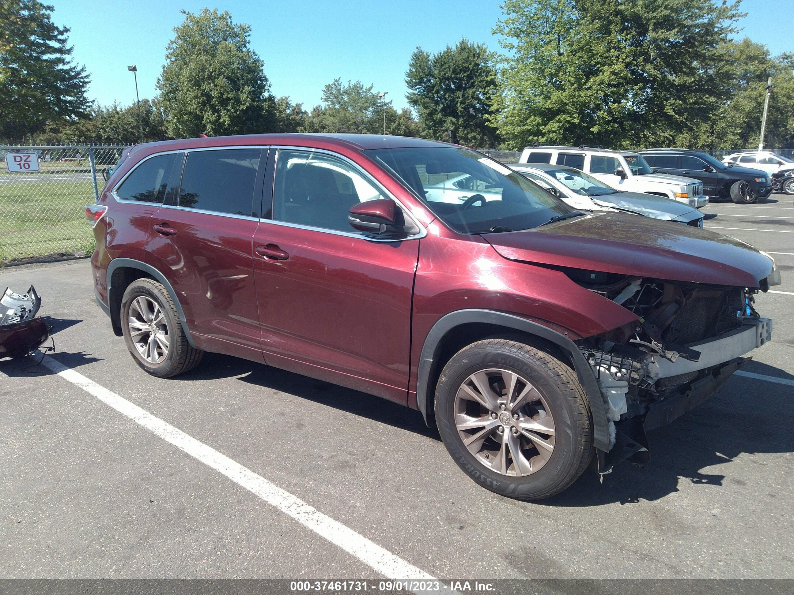 TOYOTA HIGHLANDER 2015 5tdbkrfh2fs204129