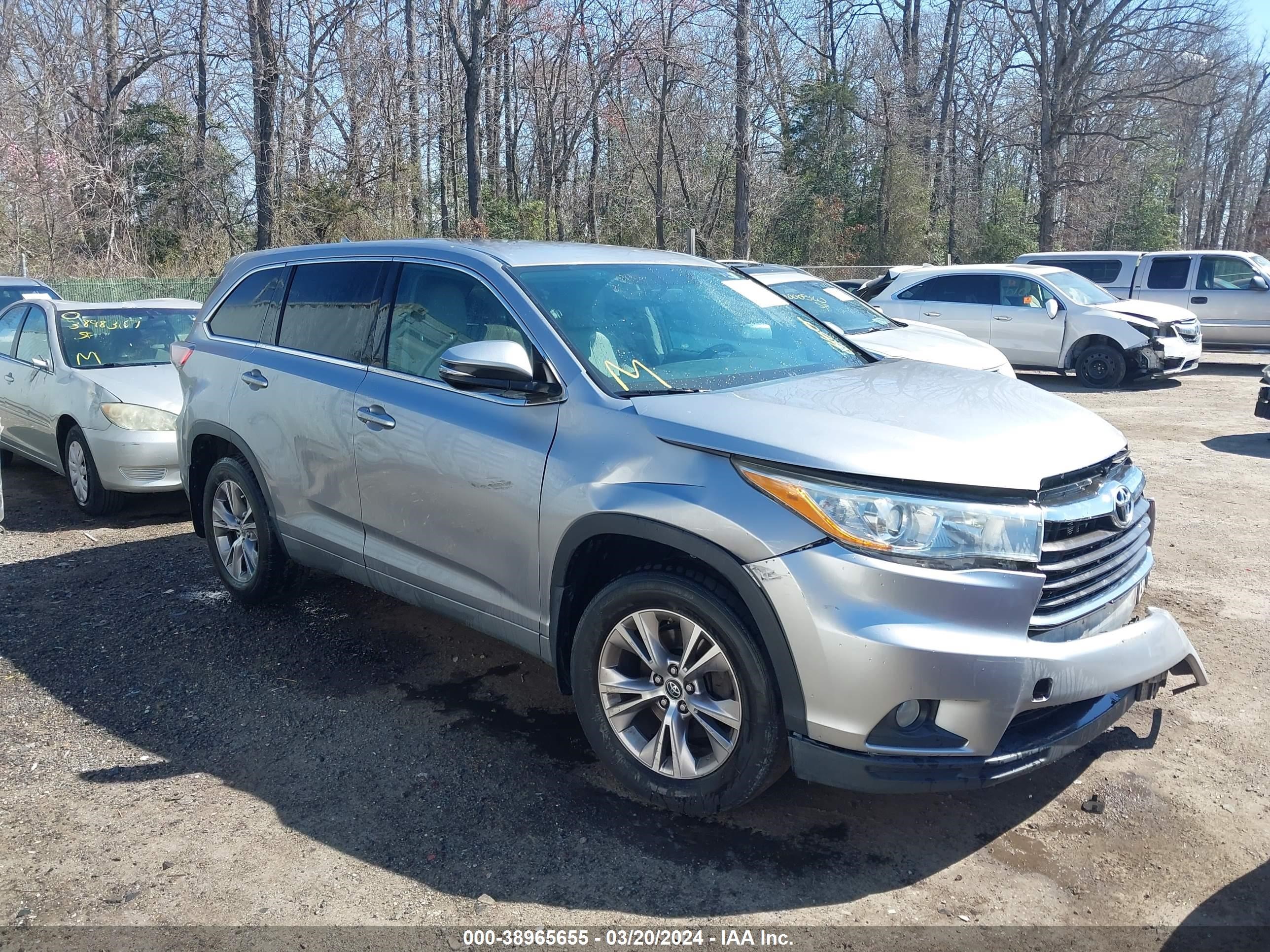 TOYOTA HIGHLANDER 2016 5tdbkrfh4gs355538