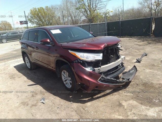 TOYOTA HIGHLANDER 2014 5tdbkrfh6es019144