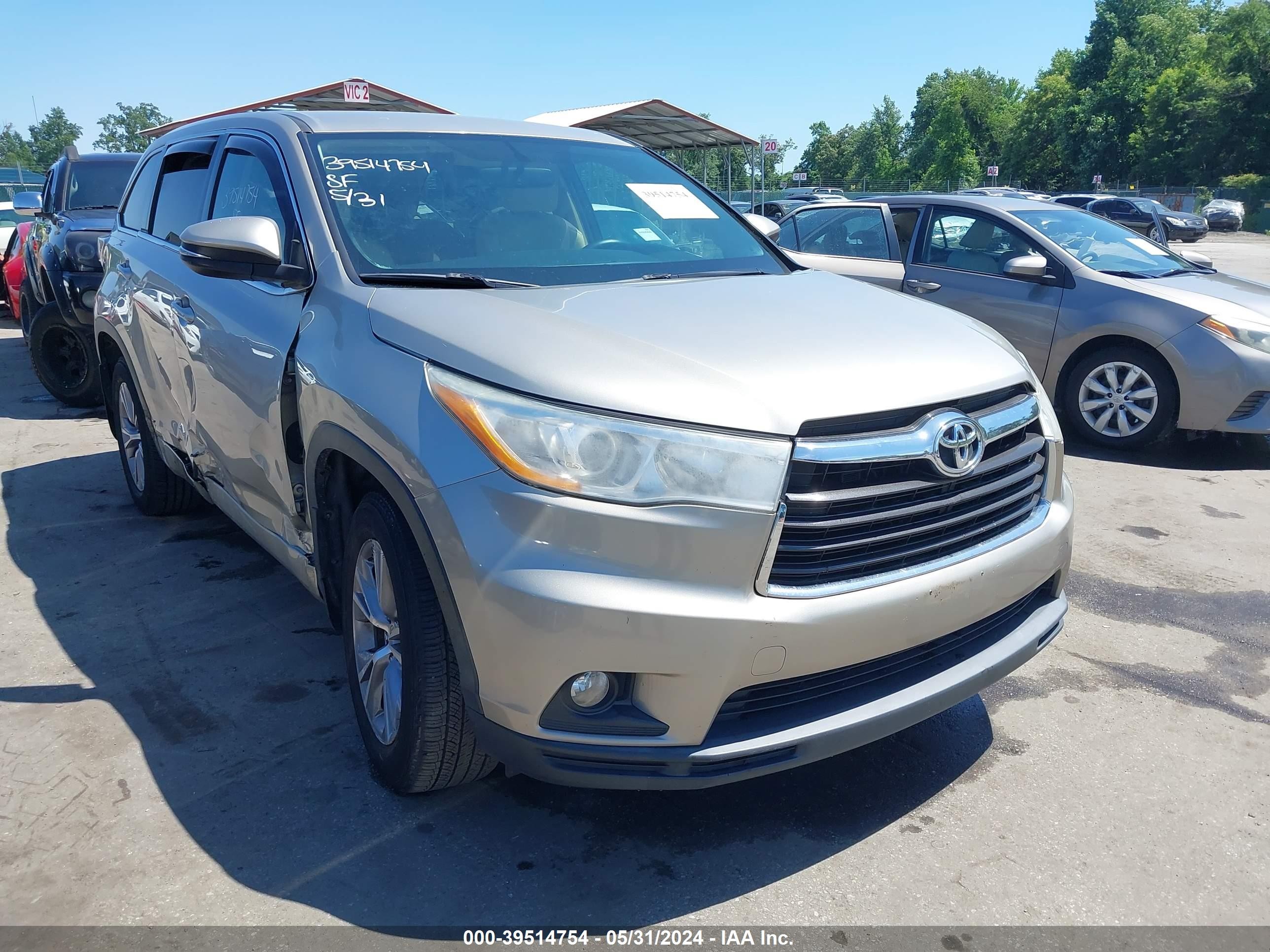 TOYOTA HIGHLANDER 2014 5tdbkrfh9es061176