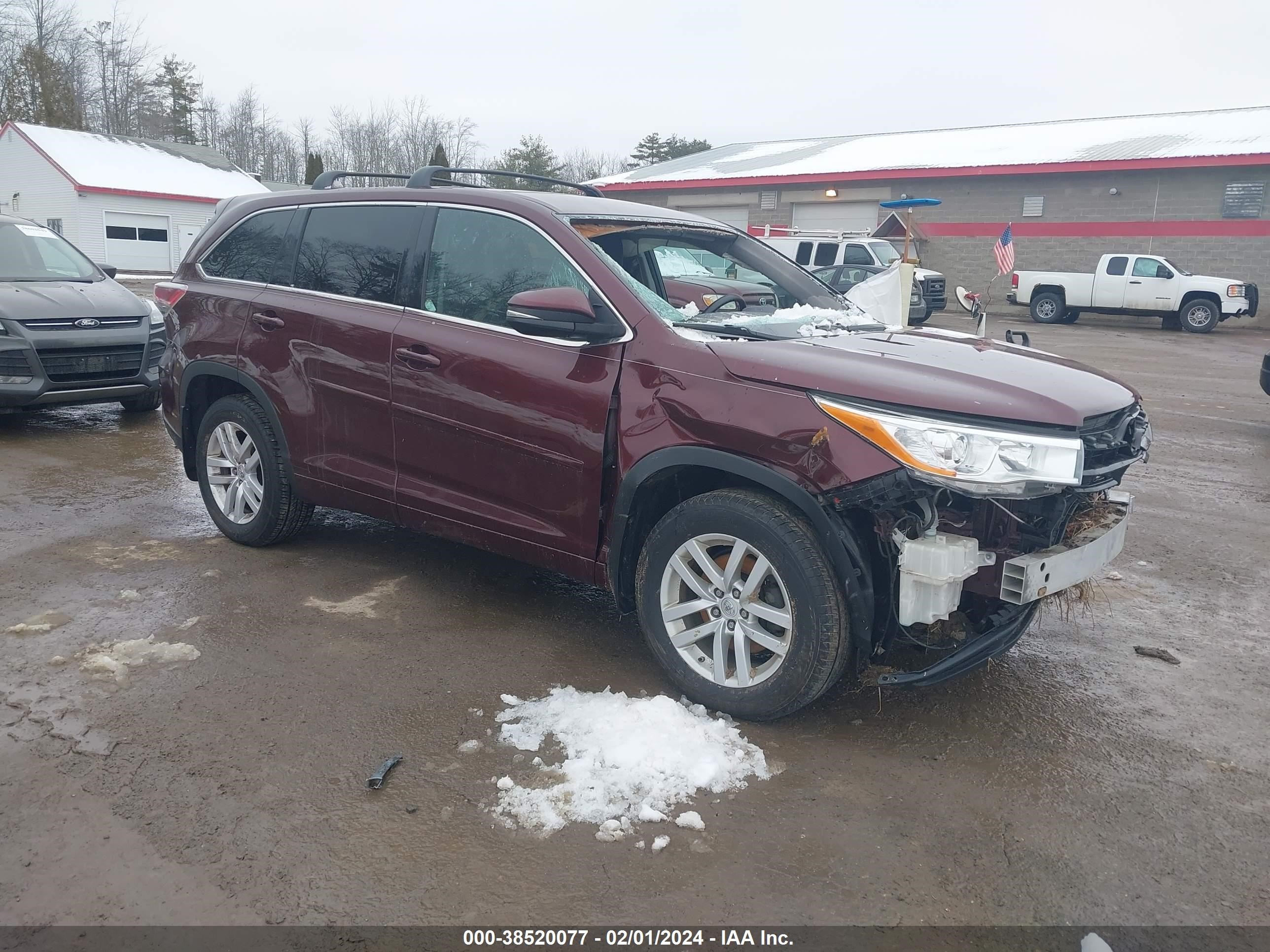 TOYOTA HIGHLANDER 2014 5tdbkrfhxes009426