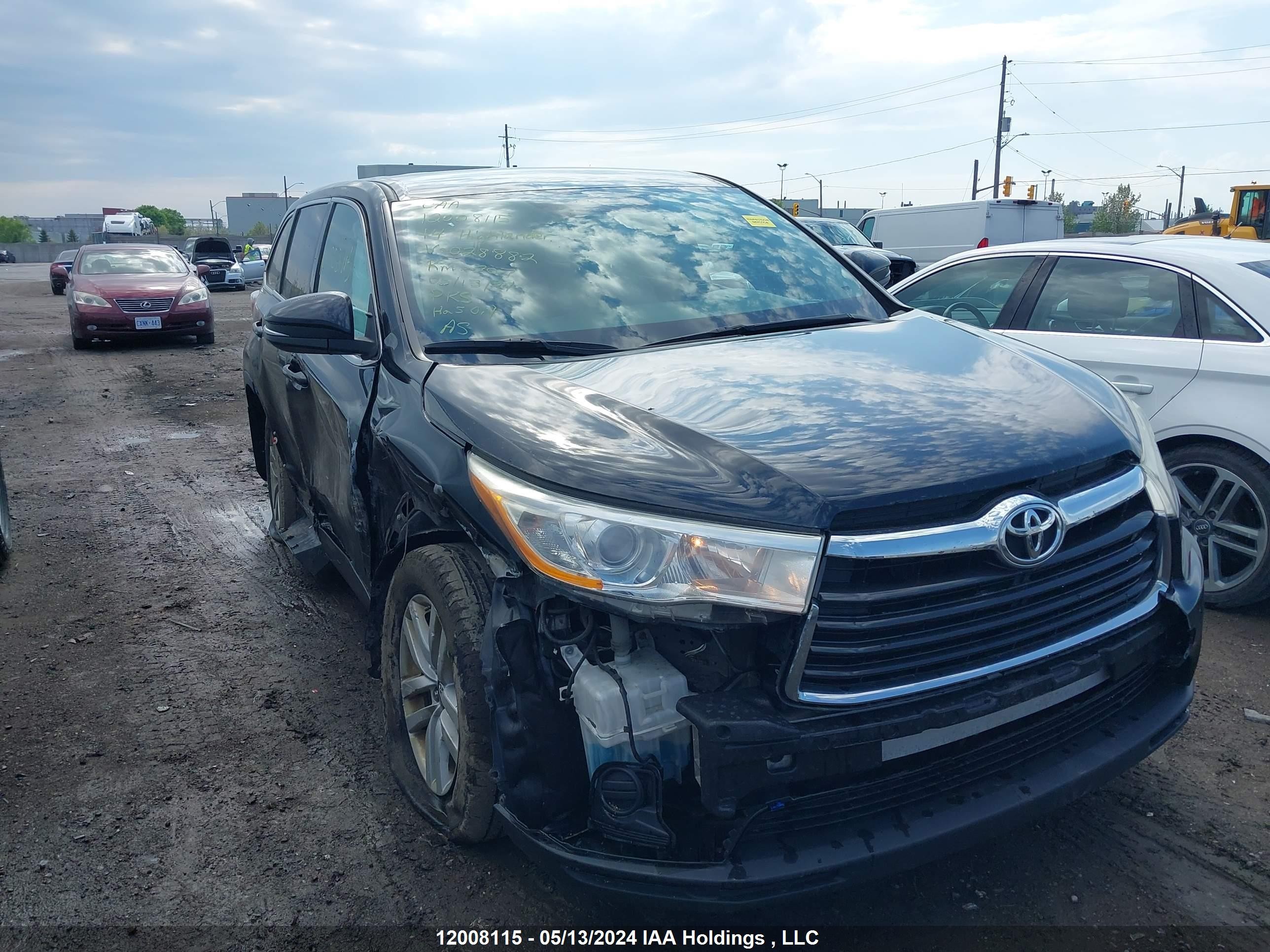 TOYOTA HIGHLANDER 2014 5tdbkrfhxes028882