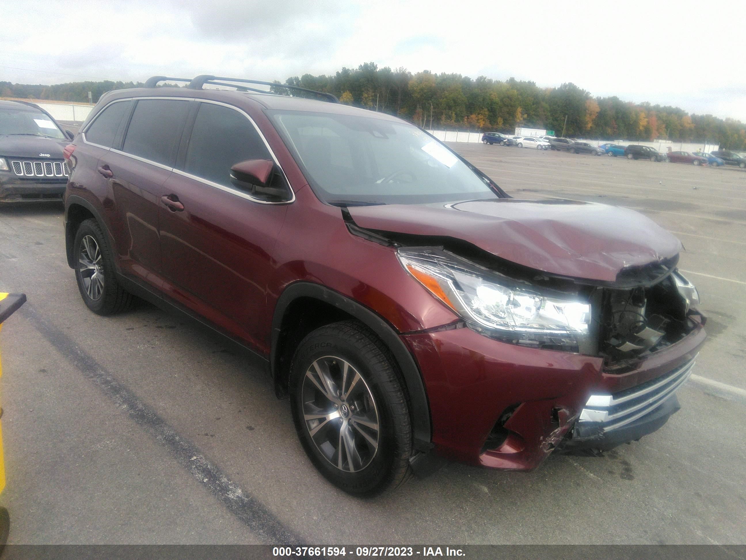 TOYOTA HIGHLANDER 2019 5tdbzrfh4ks925929