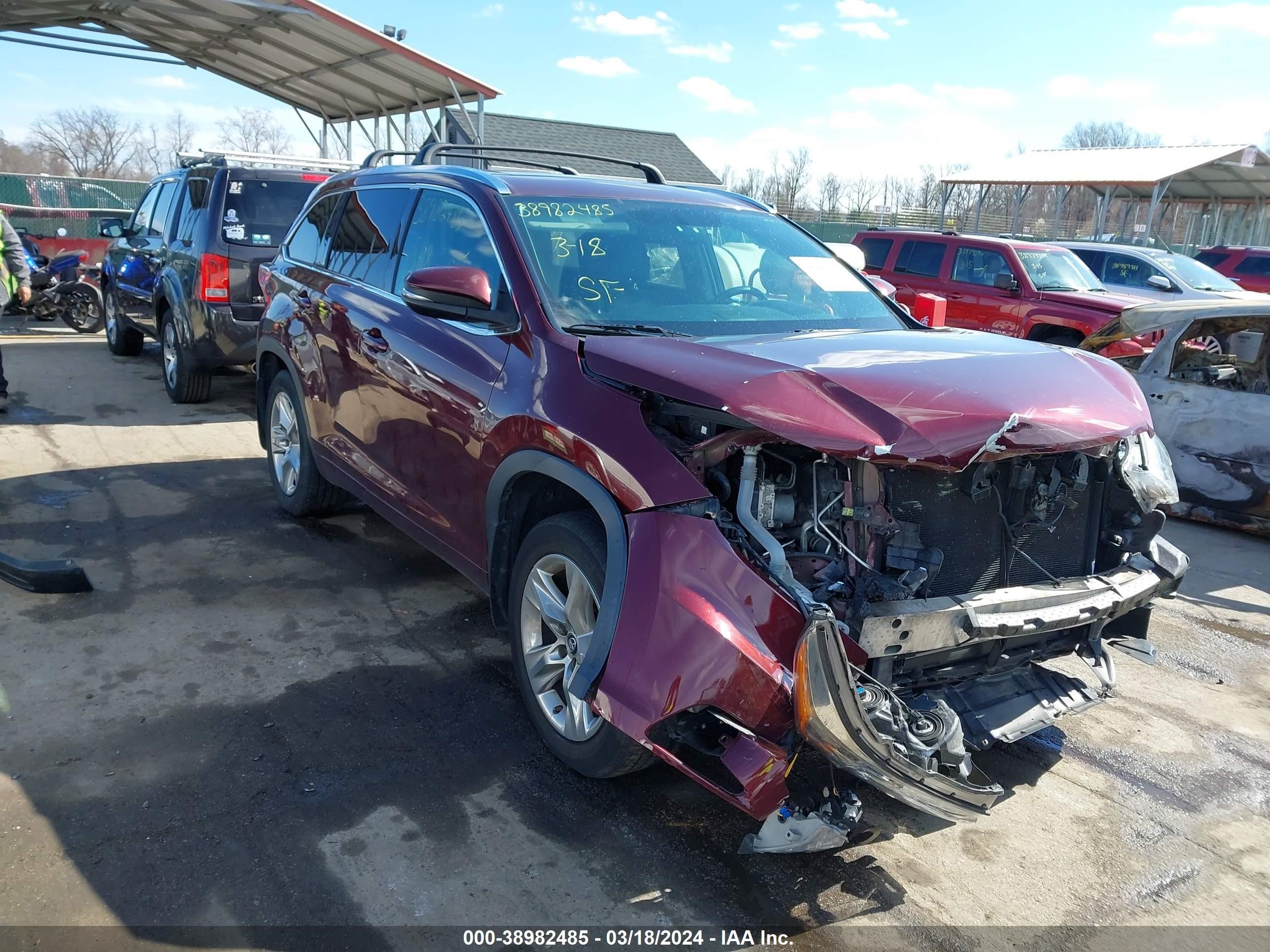 TOYOTA HIGHLANDER 2016 5tddkrfh2gs333952