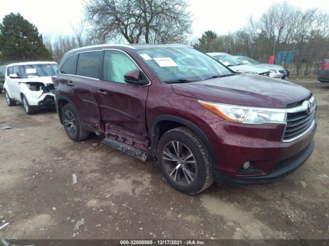 TOYOTA HIGHLANDER 2016 5tdjkrfh3gs340931