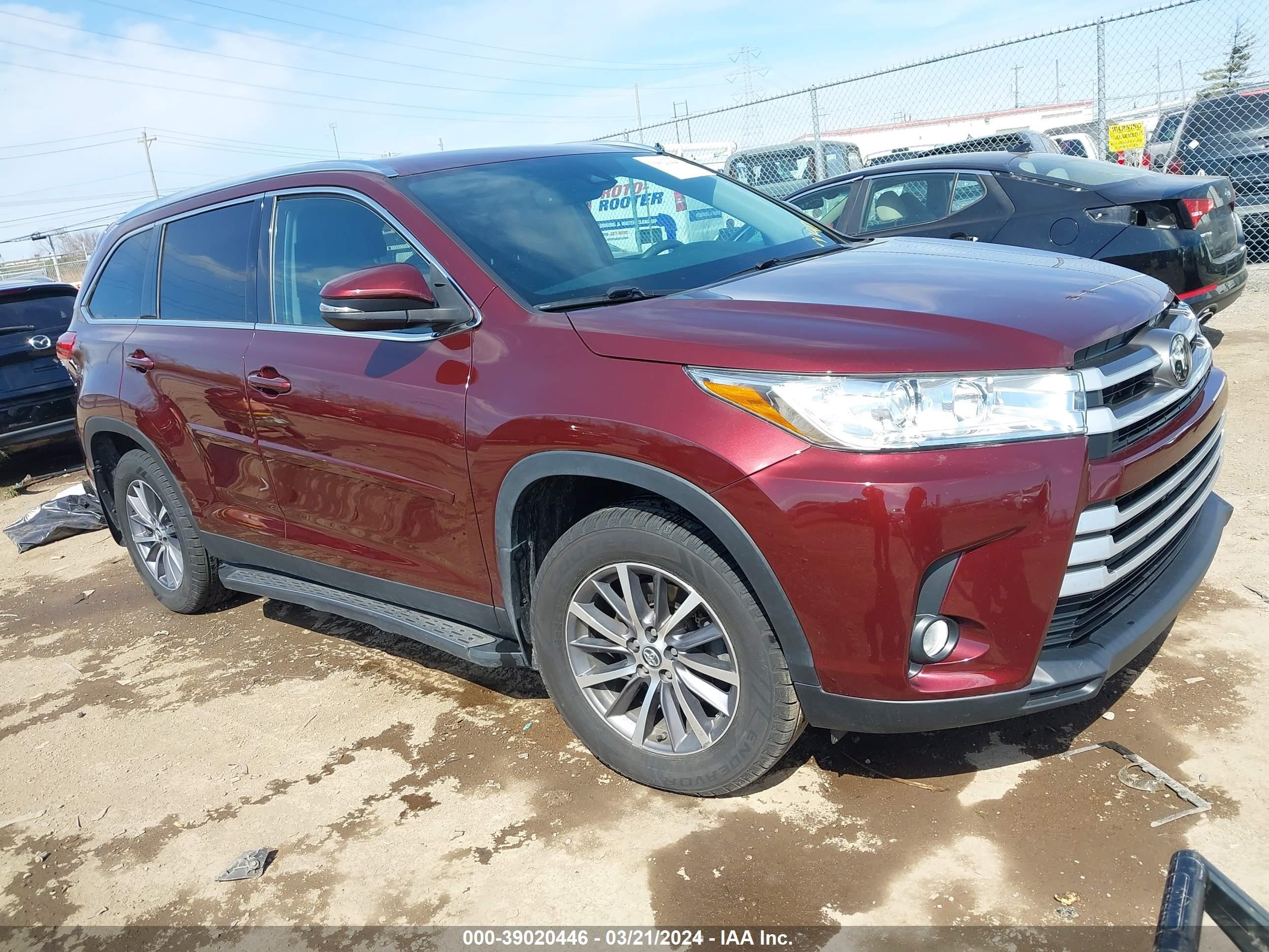 TOYOTA HIGHLANDER 2019 5tdjzrfh2ks955281