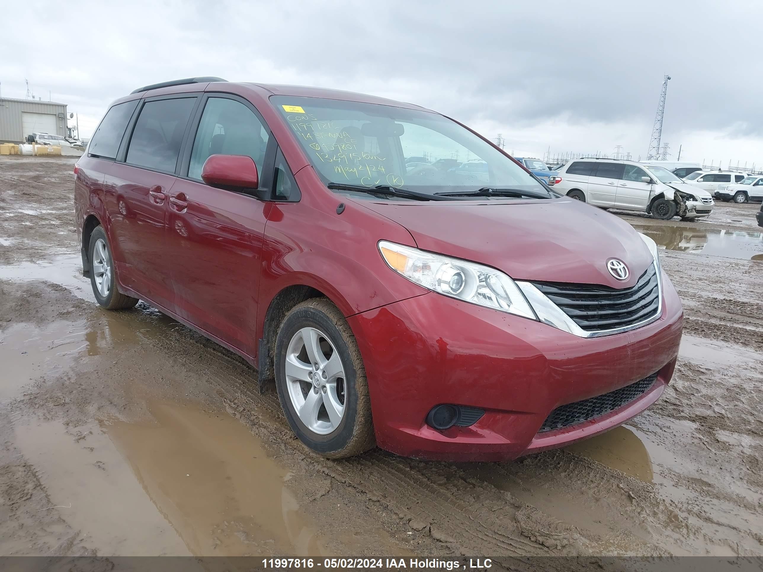 TOYOTA SIENNA 2014 5tdkk3dc7es459801