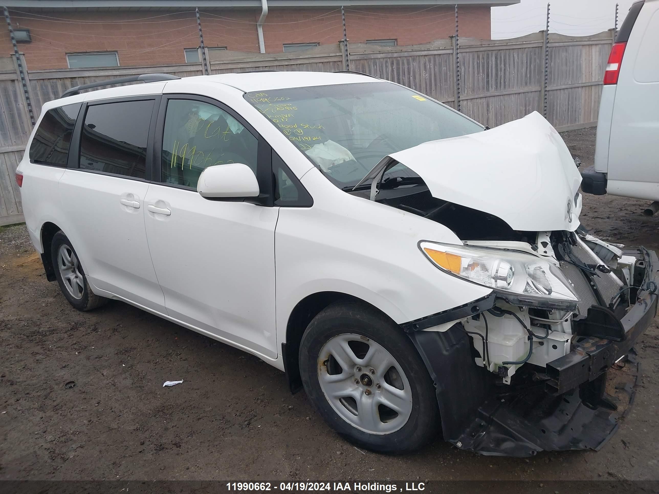 TOYOTA SIENNA 2017 5tdkz3dc4hs870945