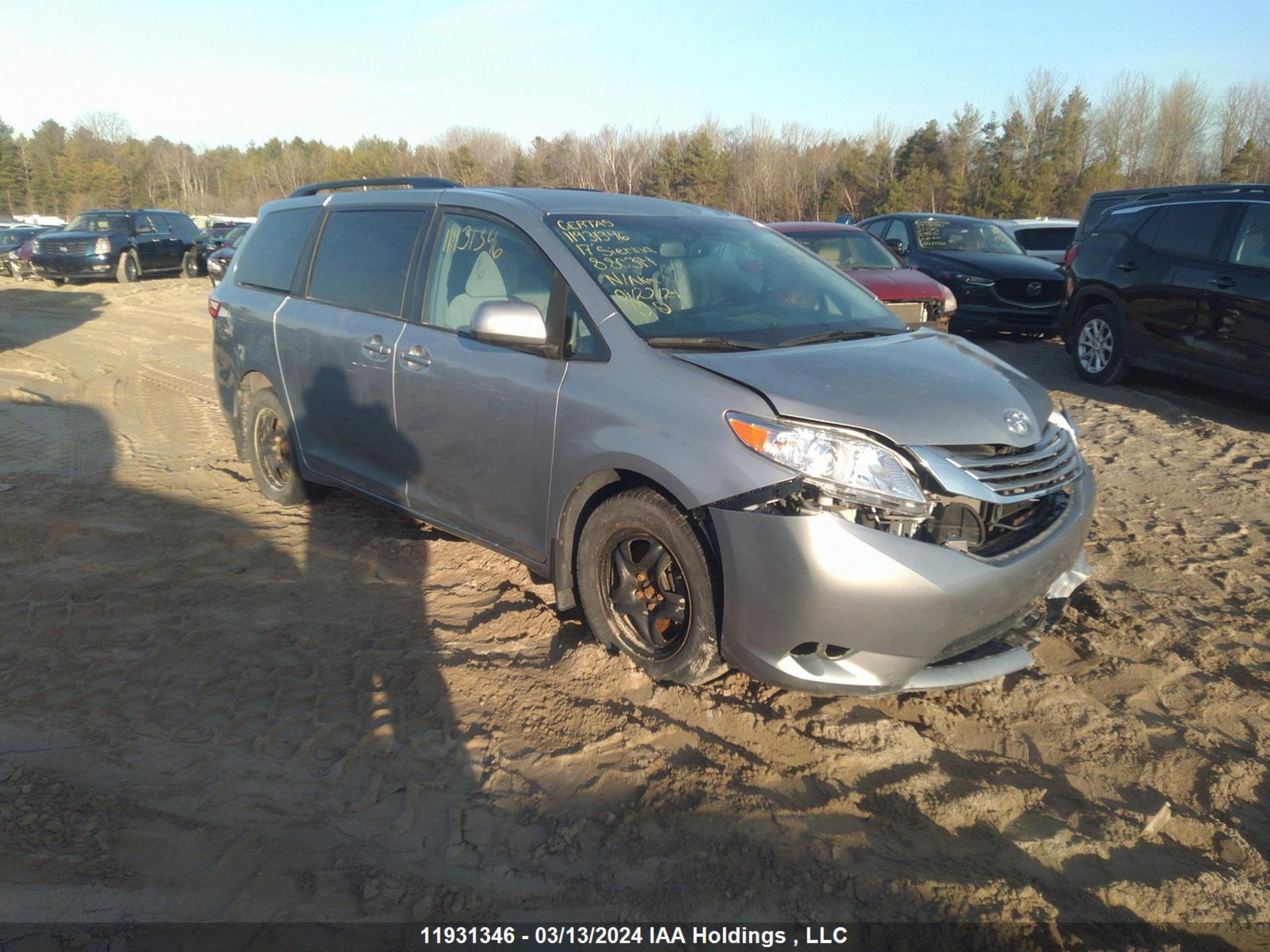 TOYOTA SIENNA 2017 5tdkz3dc8hs880314