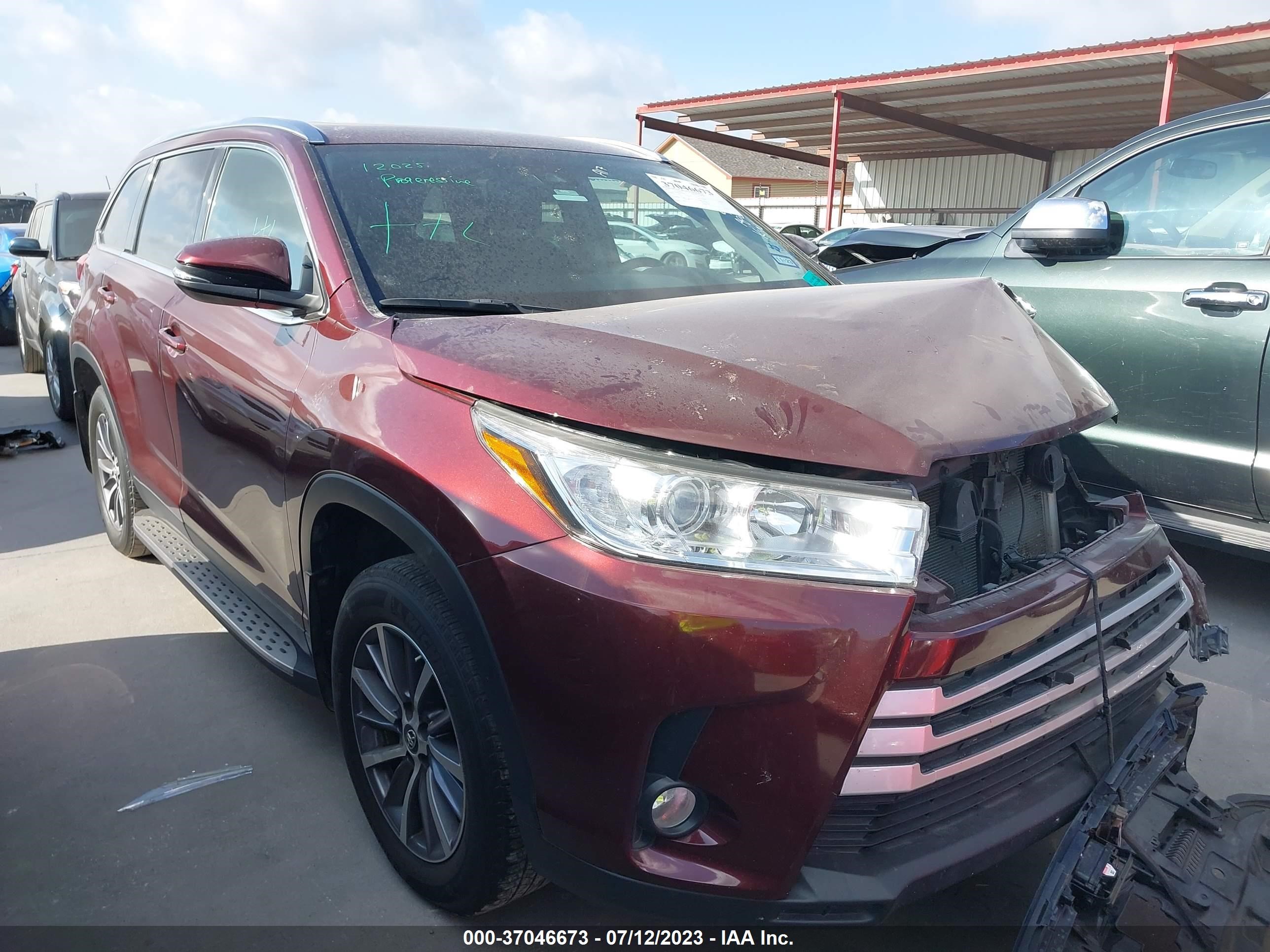 TOYOTA HIGHLANDER 2019 5tdkzrfhxks296497