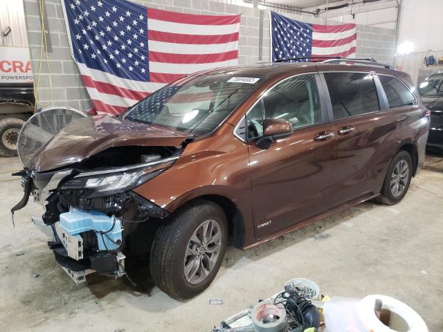 TOYOTA SIENNA XLE 2021 5tdyskfc0ms027650