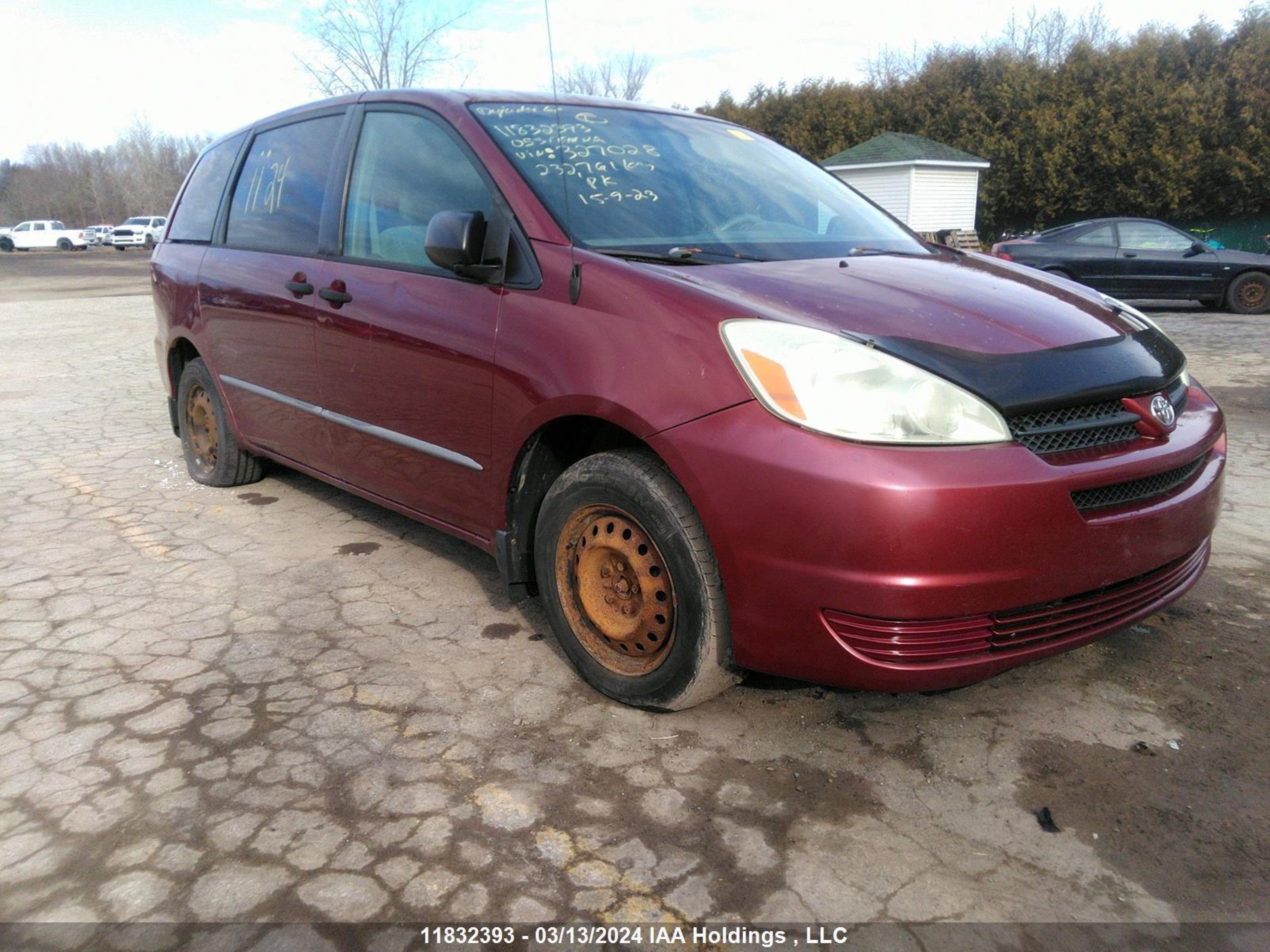 TOYOTA SIENNA 2005 5tdza29c95s327028