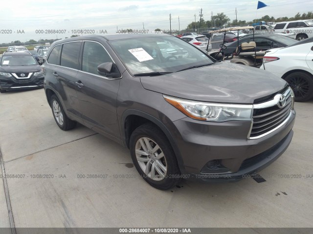 TOYOTA HIGHLANDER 2015 5tdzarfh0fs010944