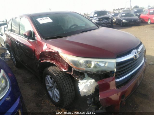 TOYOTA HIGHLANDER 2015 5tdzarfh1fs014694