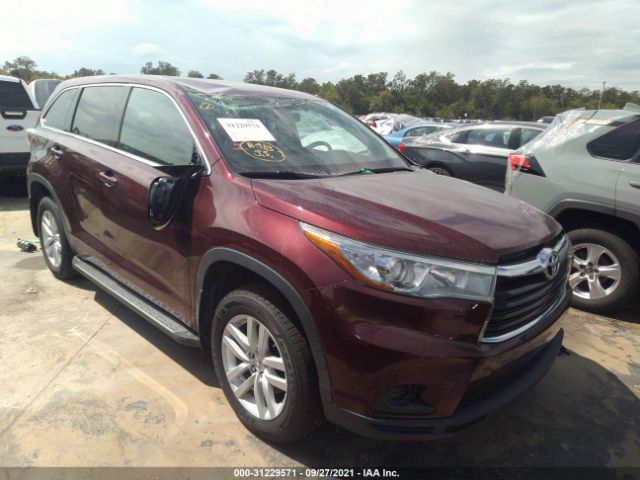 TOYOTA HIGHLANDER 2015 5tdzarfh9fs014460