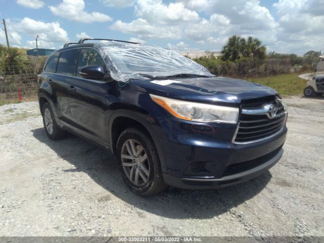 TOYOTA HIGHLANDER 2014 5tdzarfhxes005300