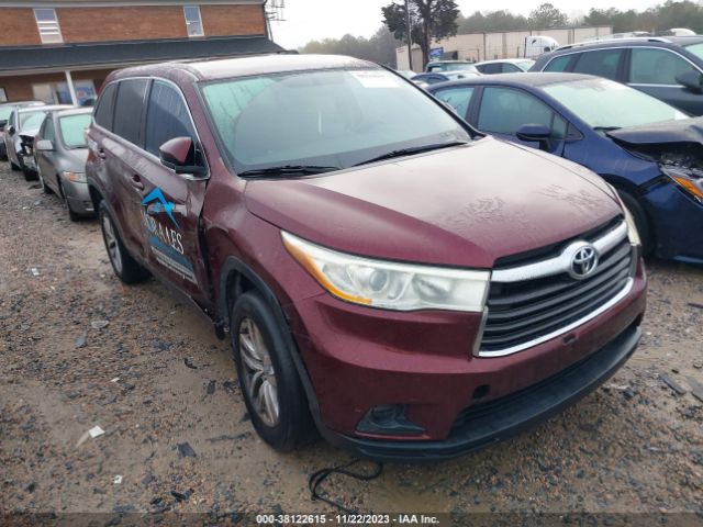 TOYOTA HIGHLANDER 2014 5tdzarfhxes006009