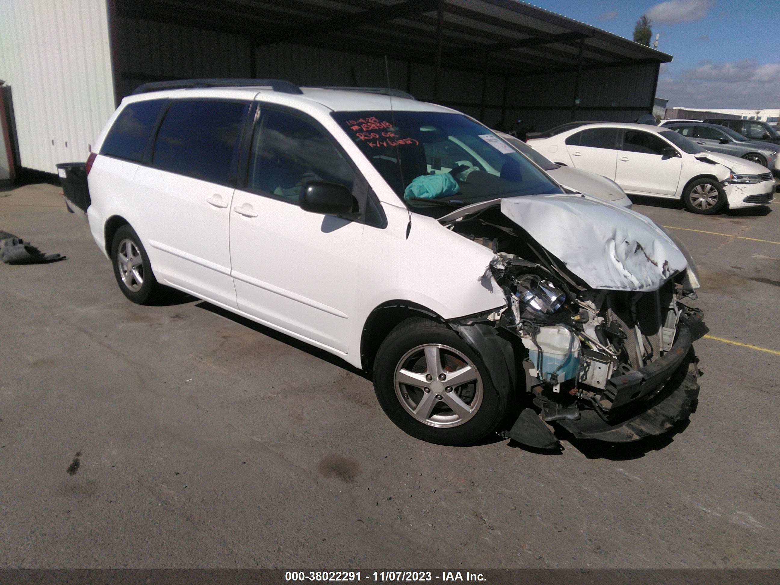 TOYOTA SIENNA 2008 5tdzk23c78s158735