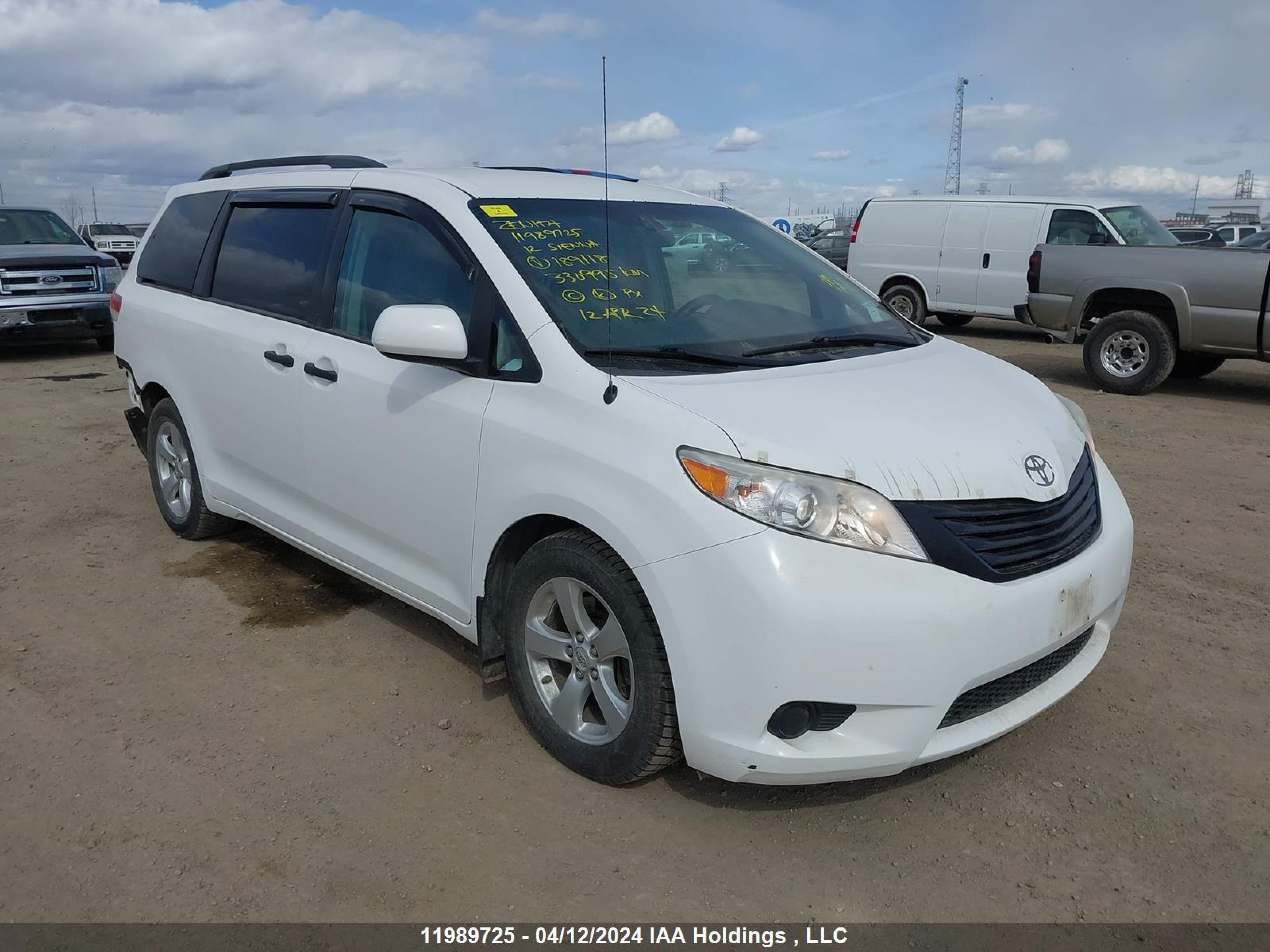 TOYOTA SIENNA 2012 5tdzk3dcxcs189118