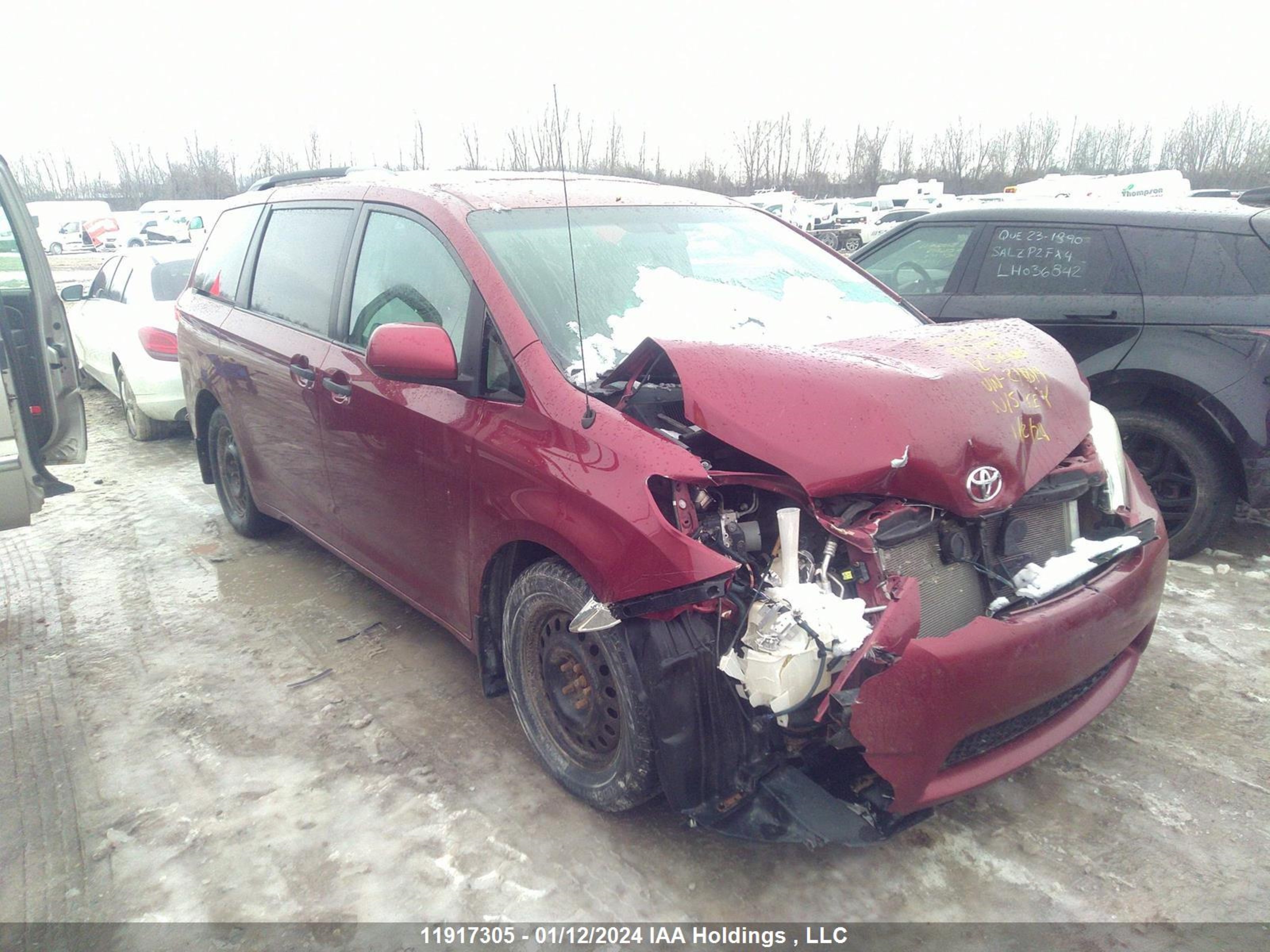 TOYOTA SIENNA 2012 5tdzk3dcxcs211814