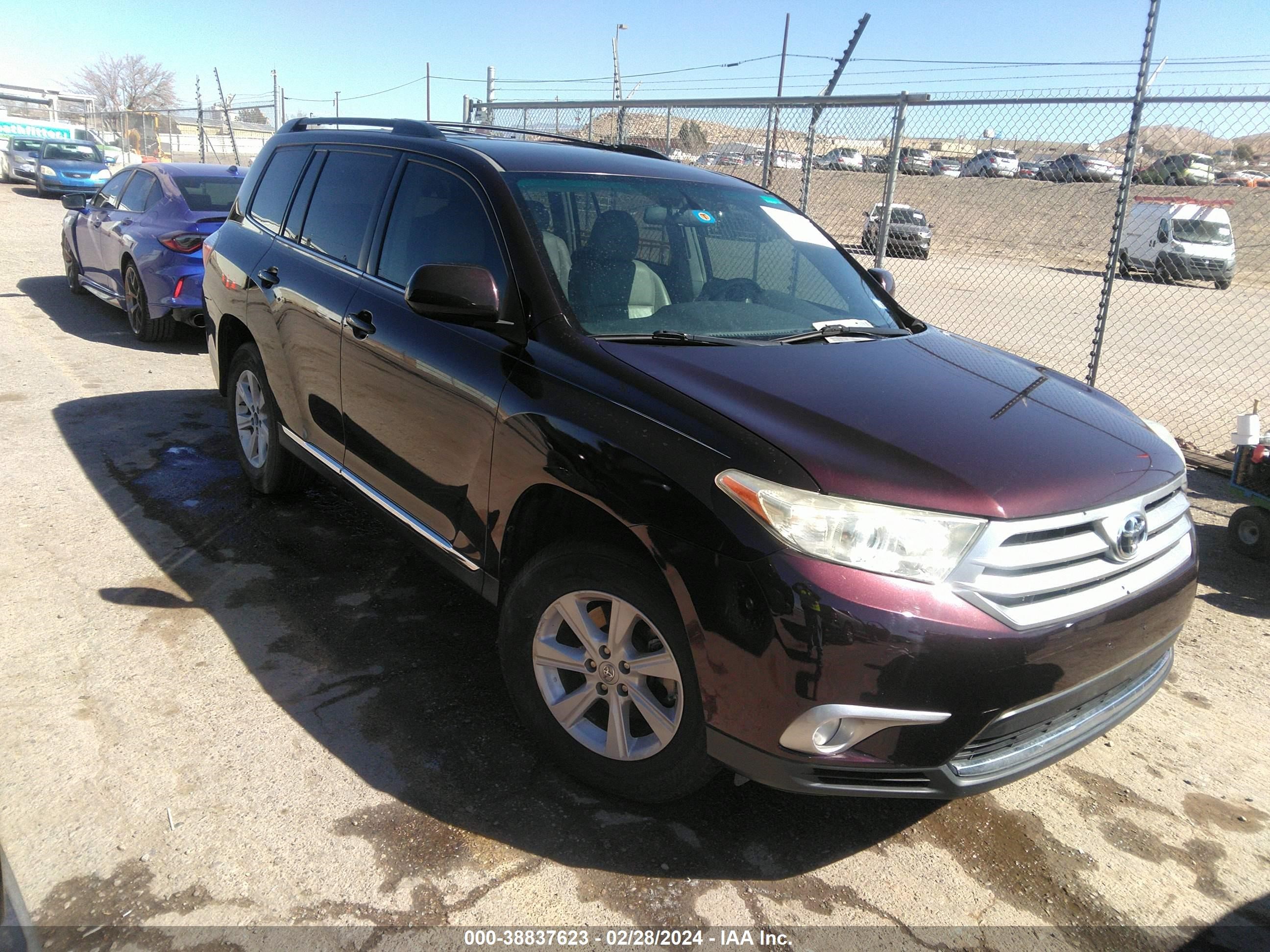 TOYOTA HIGHLANDER 2013 5tdzk3eh5ds139478